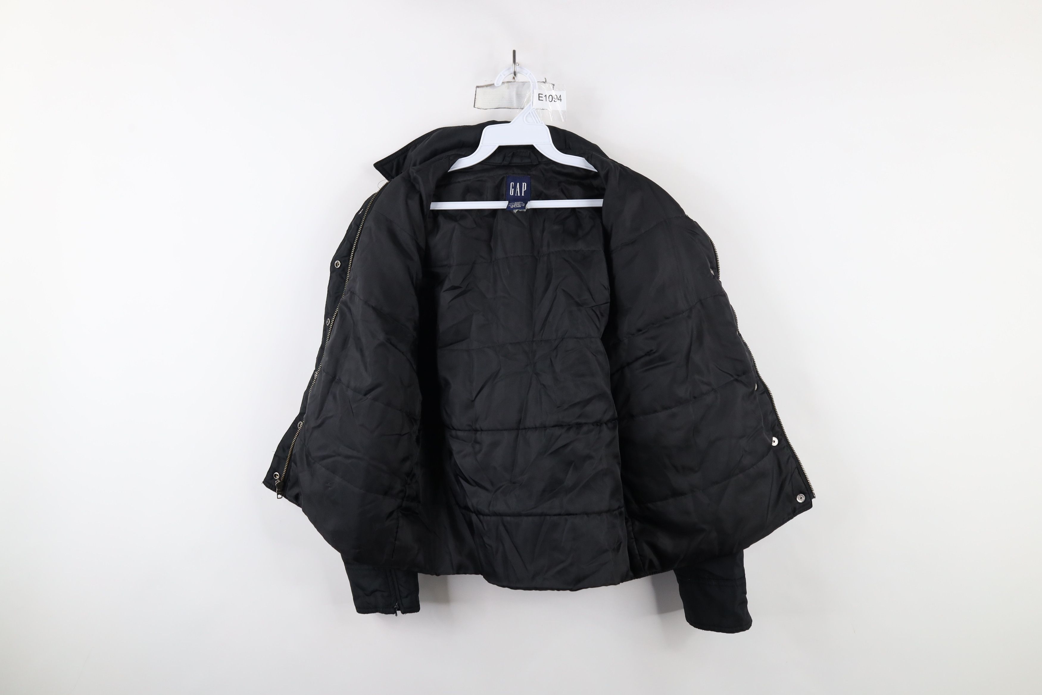 Gap × Vintage Vintage 90s Y2K Gap Full Zip Motorcycle Bomber Jacket Black Size S / US 4 / IT 40 - 10 Thumbnail