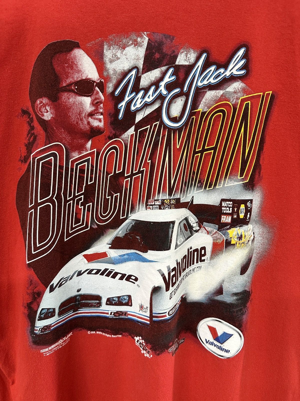 NASCAR × Vintage 2010 NASCAR Fast Jack Beckman Valvoline Racing Tee Size US XL / EU 56 / 4 - 5 Thumbnail