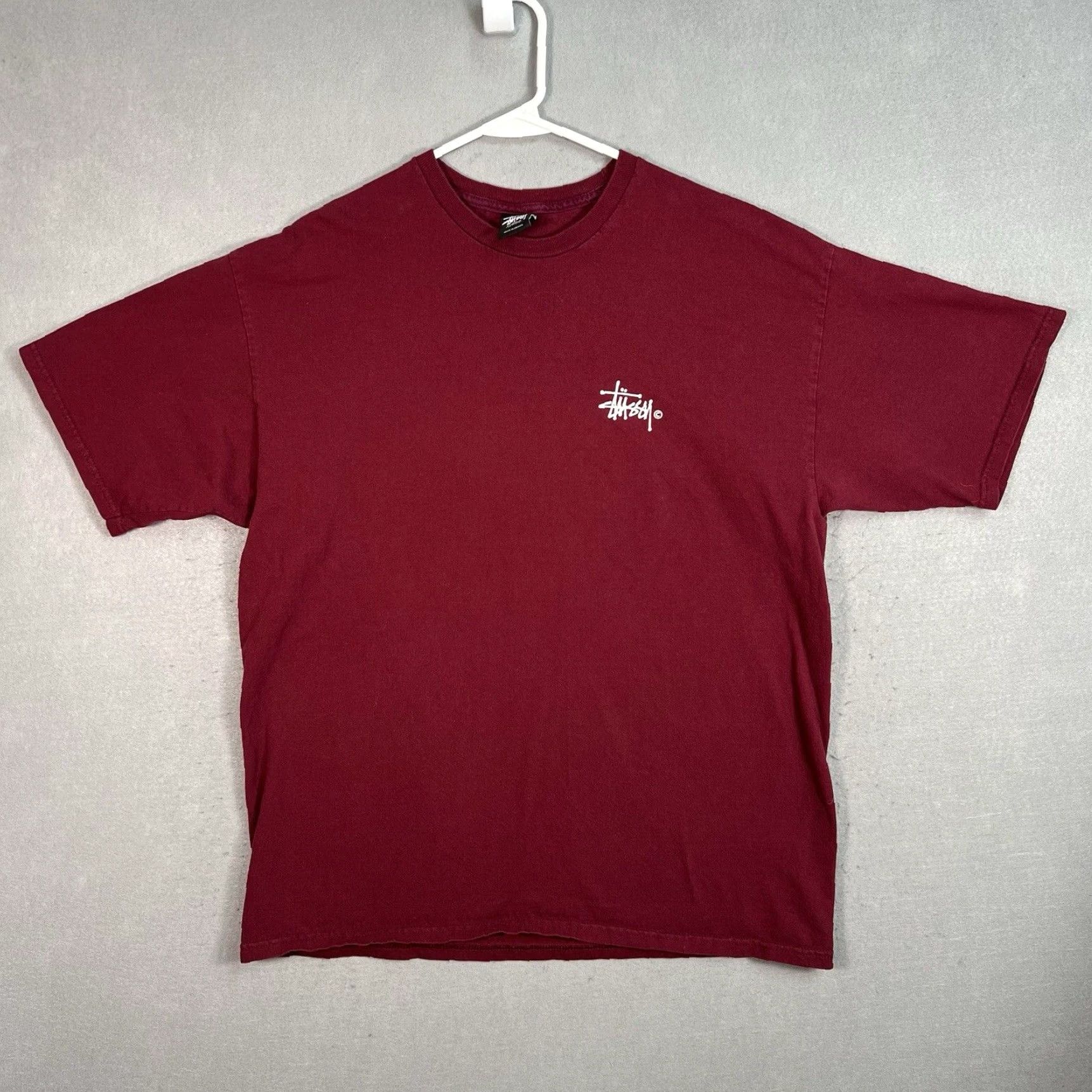 Logo 7 VINTAGE Stussy Graphic Tee Short Sleeve 90s Red XL