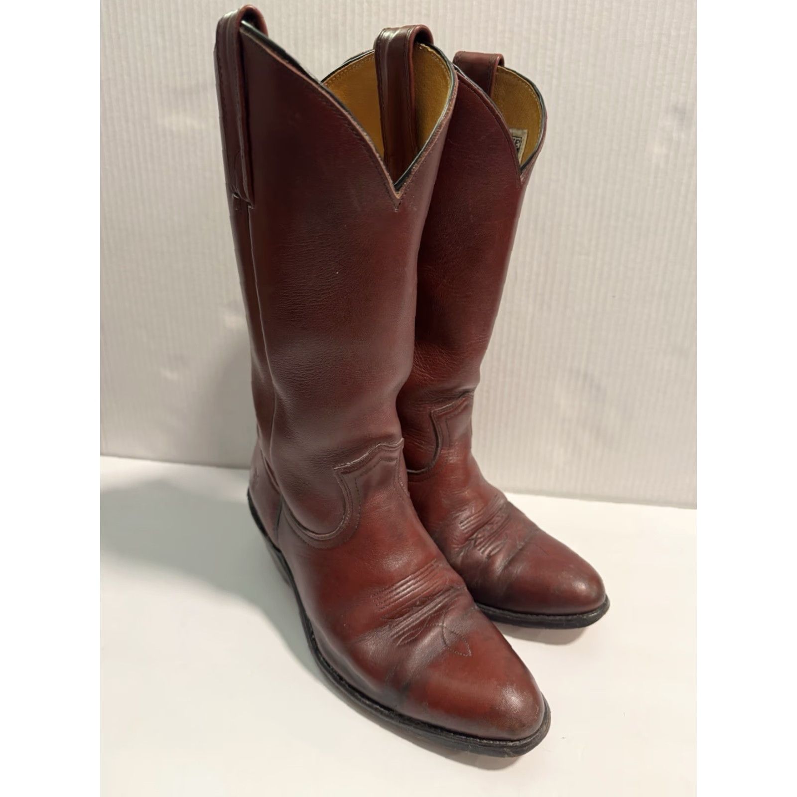 Frye VINTAGE Frye Boots Western Cowboy Leather Made in USA 9D Brown Oxblood Mens Size US 9 / EU 42 - 2 Thumbnail