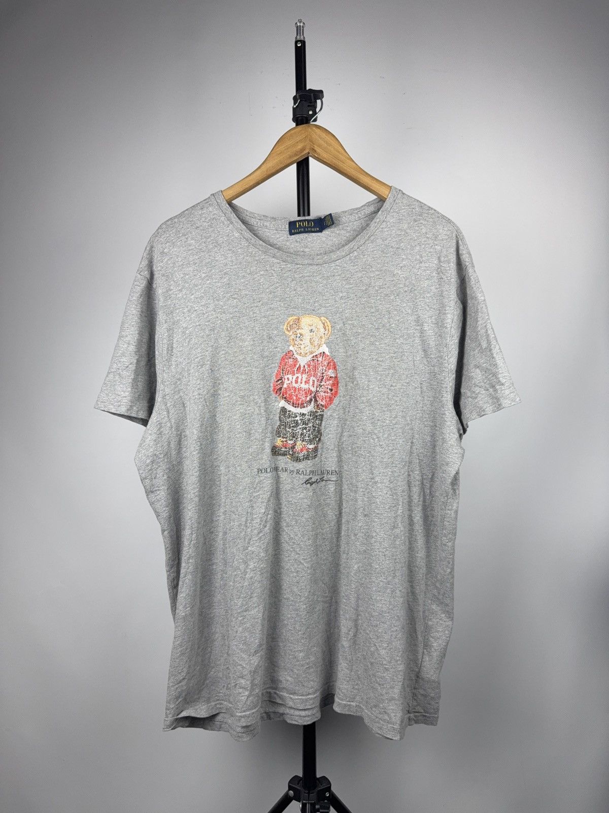 Polo Ralph Lauren Polo Ralph Lauren Distressed Bear Graphic T Shirt Vintage Size US XL / EU 56 / 4 - 1 Thumbnail