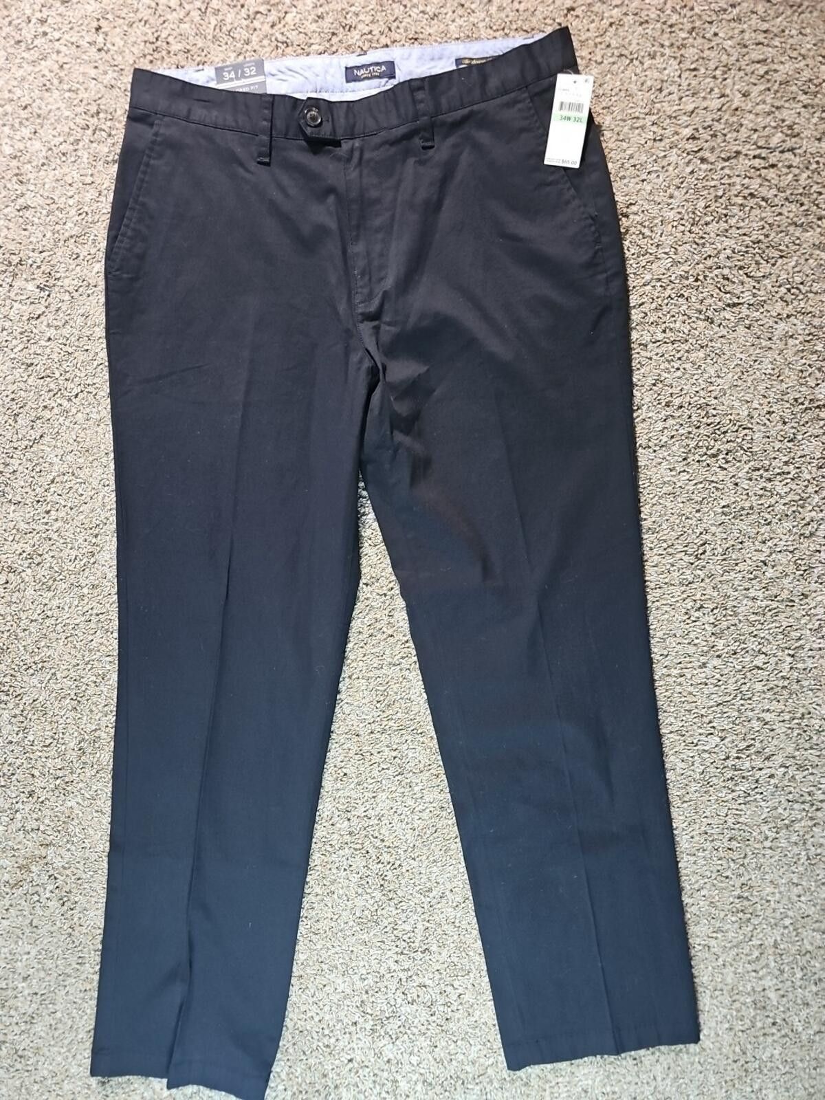 Nautica Nautica 34/32 Tailored Fit Black Beacon Pants NWT Size US 34 / EU 50 - 1 Thumbnail
