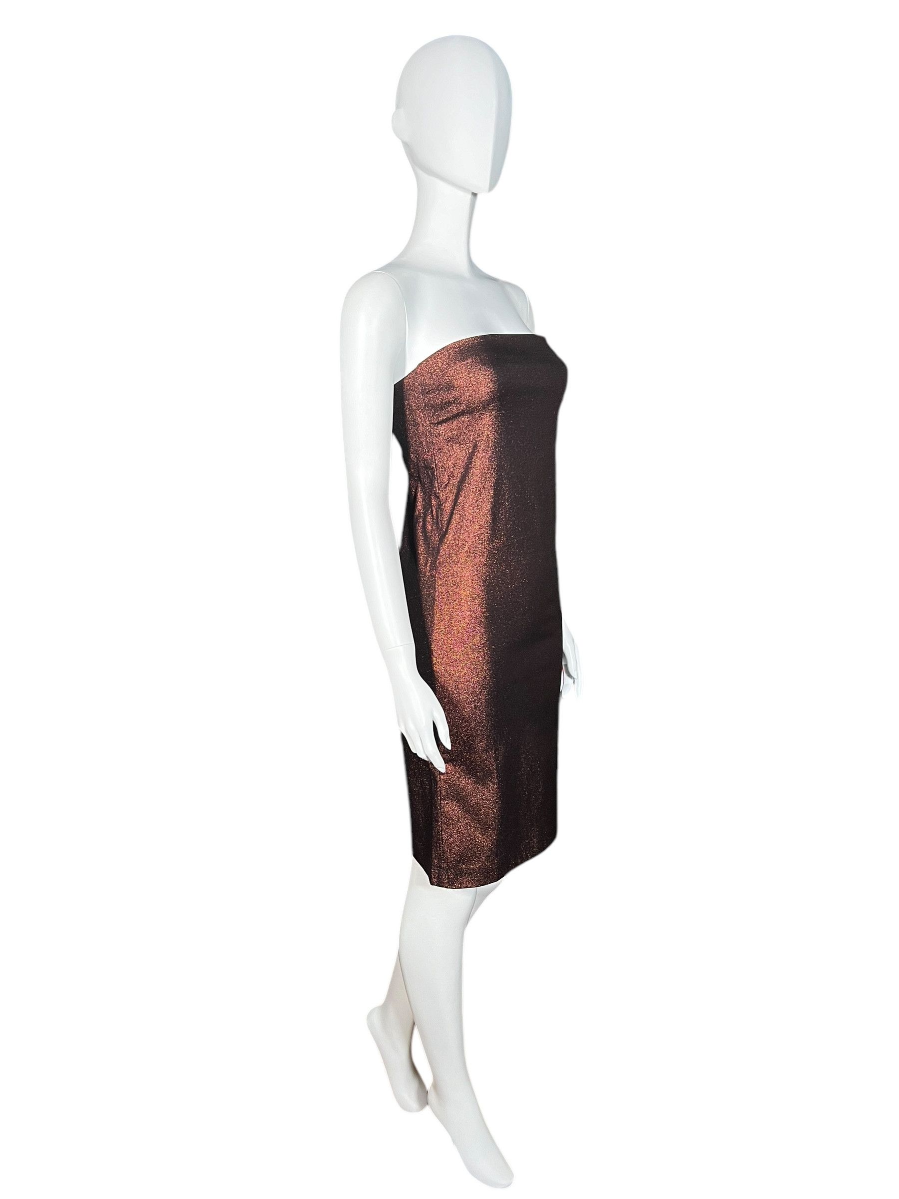Gucci Gucci by Tom Ford S/S 1997 Strapless Copper Metallic Dress Size M / US 6-8 / IT 42-44 - 2 Thumbnail