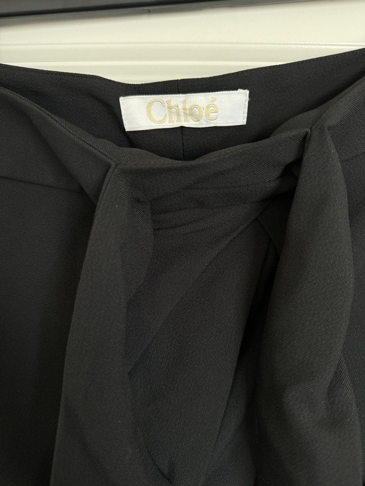 Chloe Chloe Black High Waisted Pants Attached Wrap Tied Belt Size 30" / US 8 / IT 44 - 4 Thumbnail