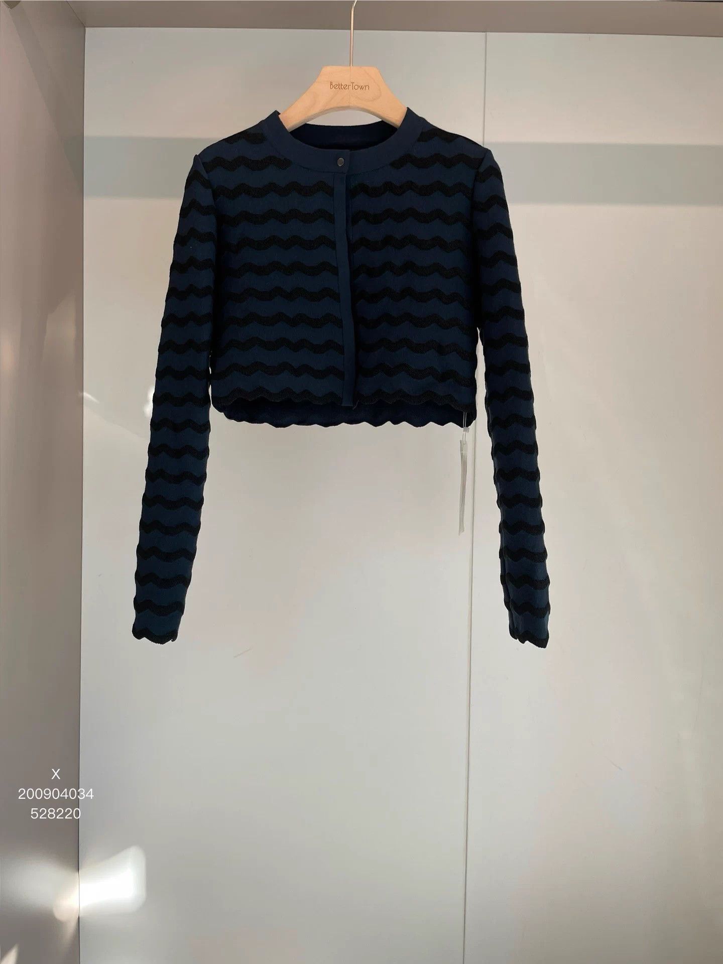 Alaia Alaia Navy Black Stripe Nylon Wool Blend Cardigan IT40 Size S / US 4 / IT 40 - 1 Thumbnail