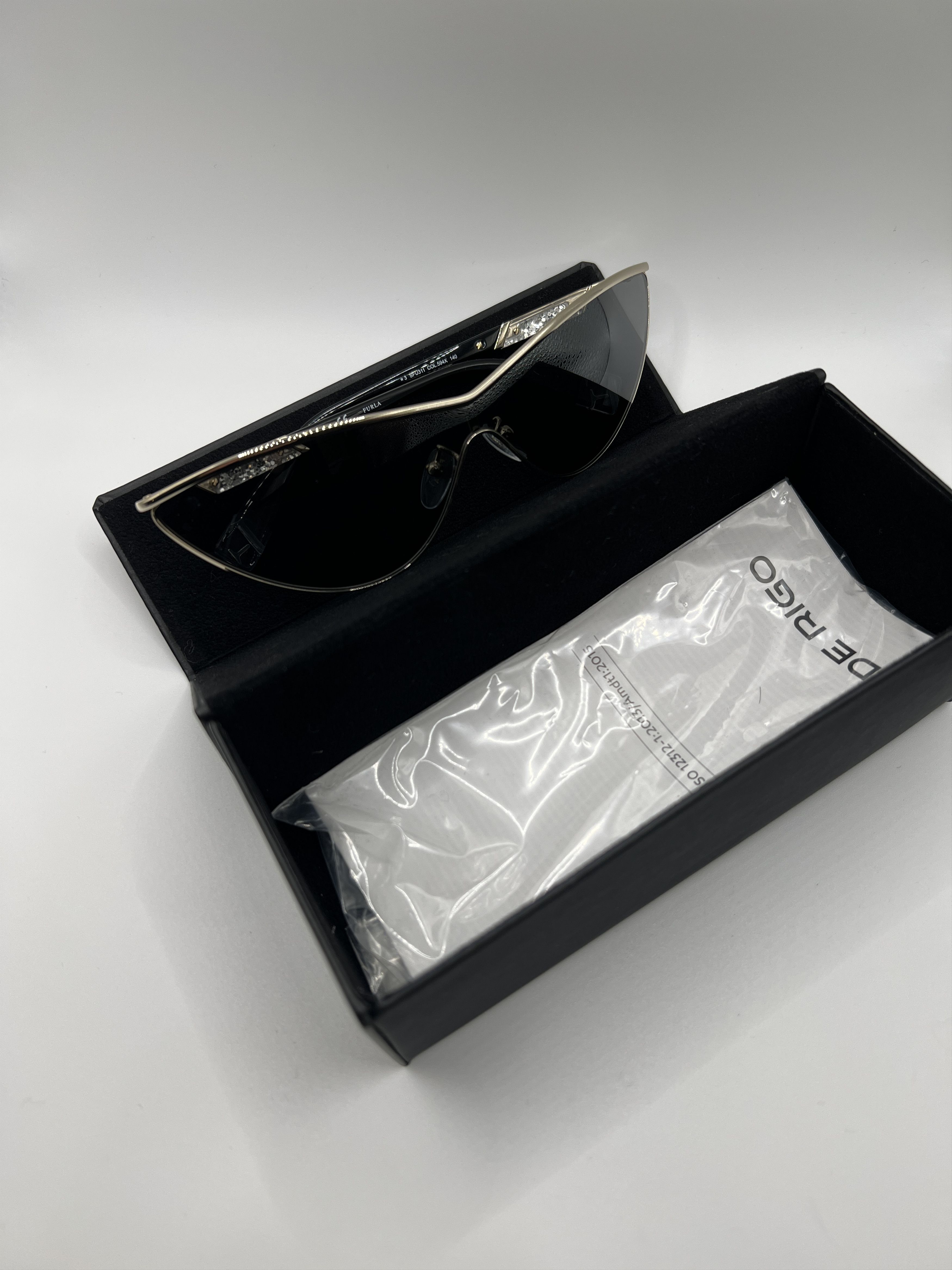 Furla Furla SFU311 Cat Eye Crystal Sunglasses Black/Gold Size ONE SIZE - 16 Thumbnail