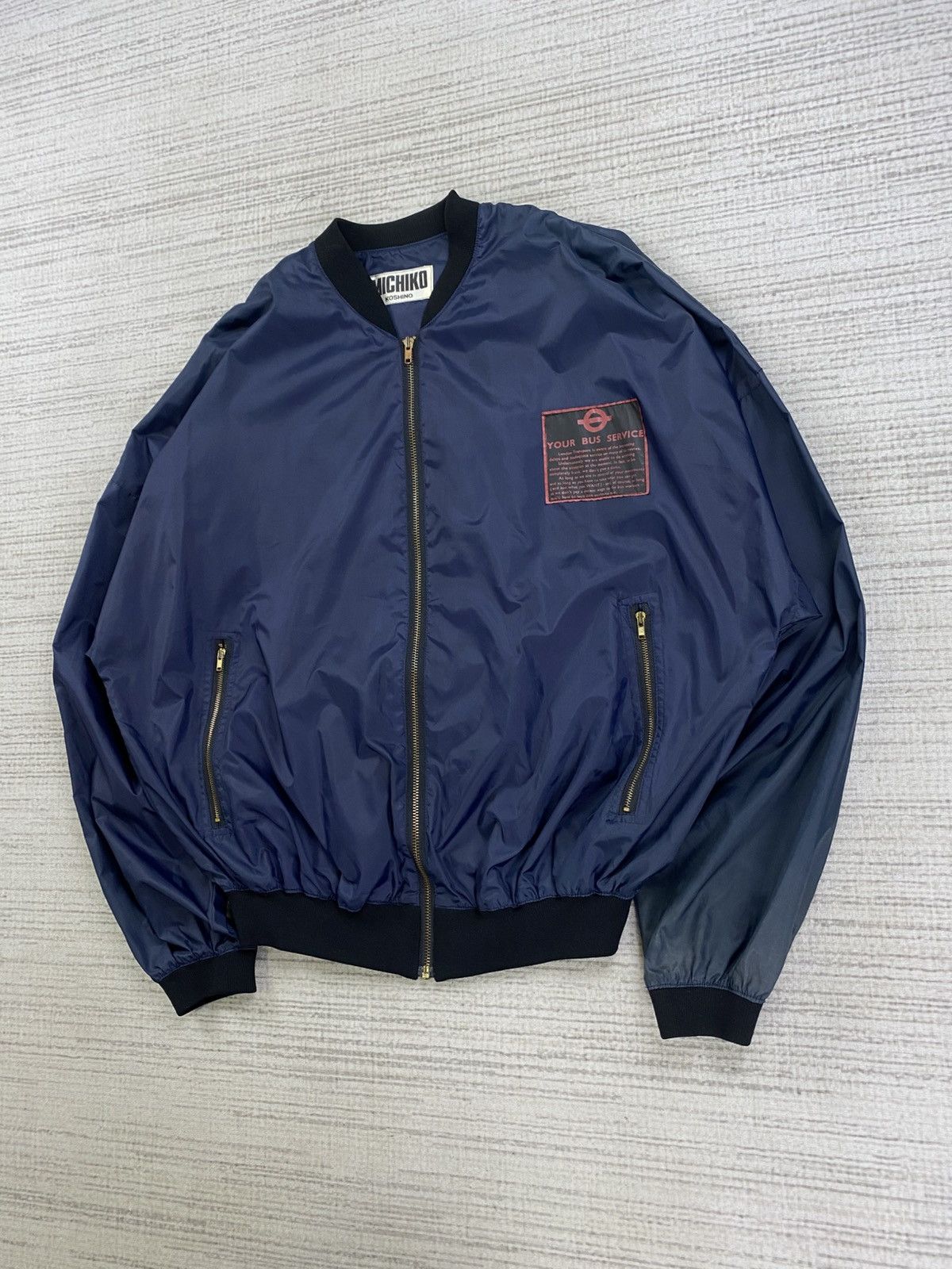 Michiko Koshino London × Vintage Vintage Michiko Koshino London Big Logo Bombers Jacket Size US L / EU 52-54 / 3 - 4 Thumbnail