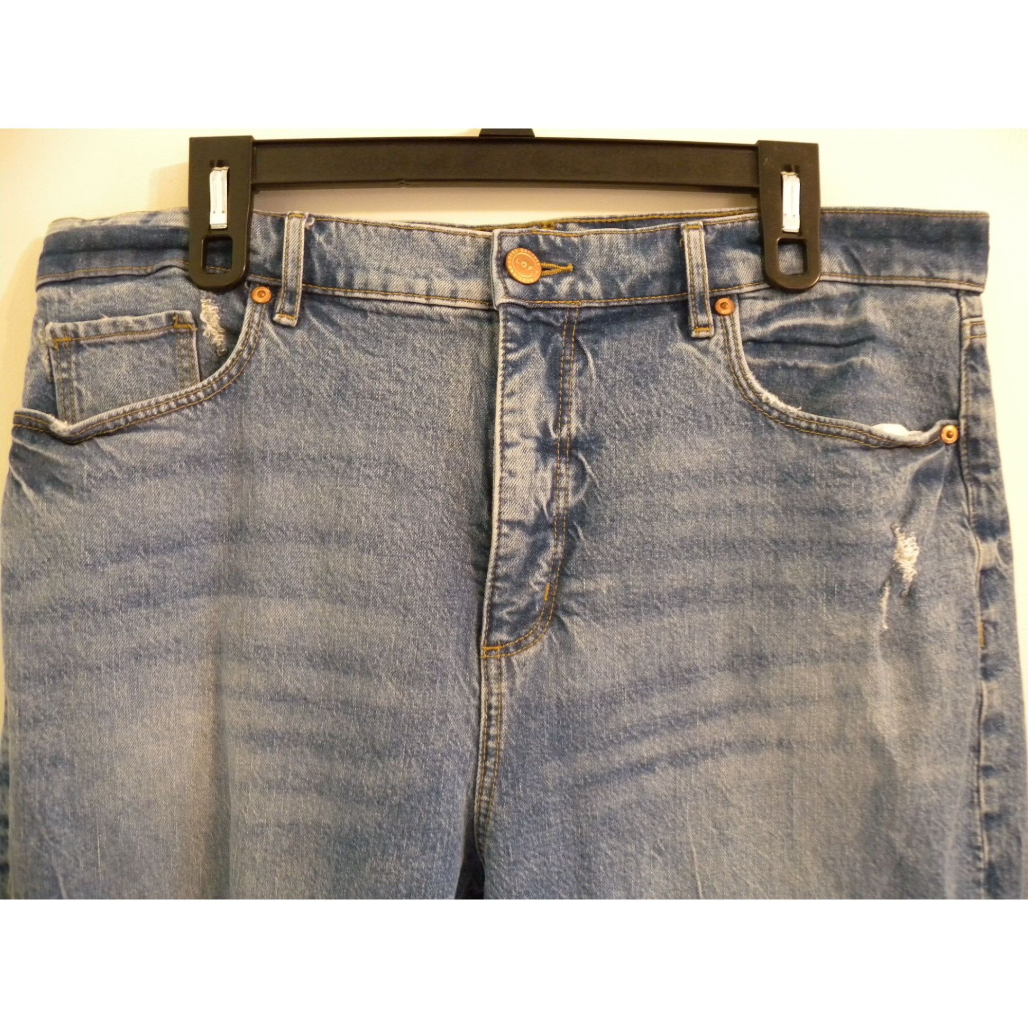Loft Loft Ann Taylor Capri Jeans 14 Womens Blue Distressed Size 36" / US 14 / IT 50 - 3 Thumbnail