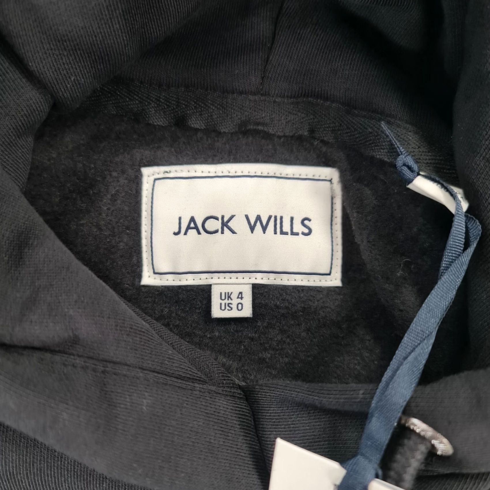 Jack Wills Jack Wills Hoodie Womens Pullover Black 4 UK Hunston Logo Fleece 75% Cotton 25% Polyester Pockets Hooded Uni/Regular Womens Mens? Size S / US 4 / IT 40 - 3 Thumbnail