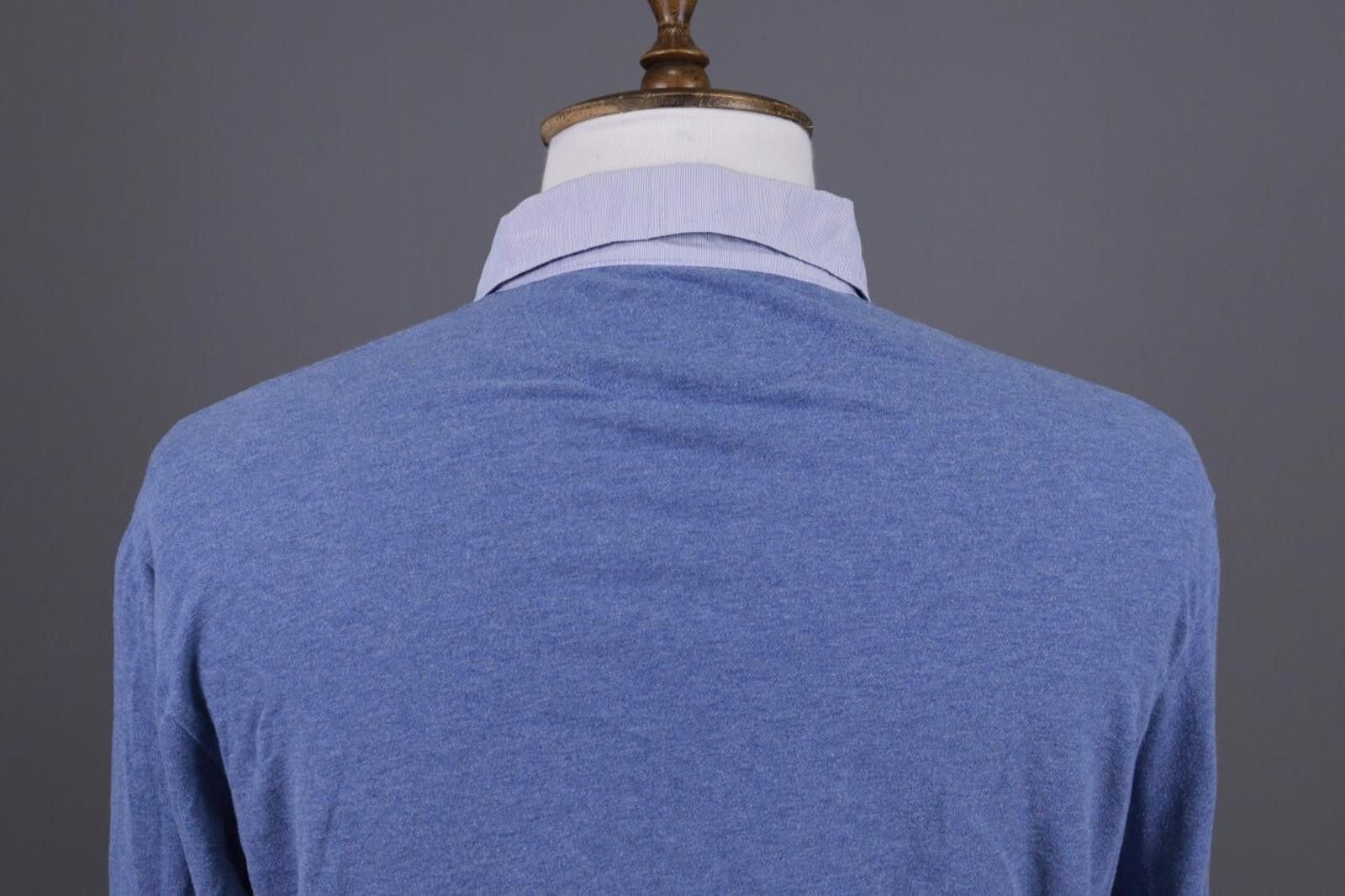 Designer Hackett London Classic Fit Blue Rugby Polo Sweater Size L Size US L / EU 52-54 / 3 - 11 Thumbnail