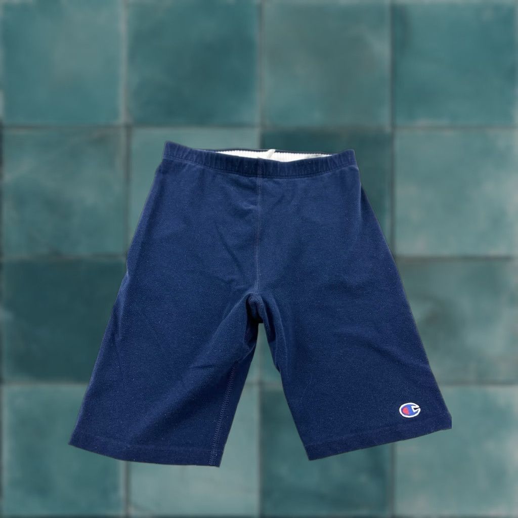 Champion VINTAGE Champion Shorts Women L Blue Volleyball Spandex Bike USA Athletic Size 36" / US 14 / IT 50 - 1 Thumbnail