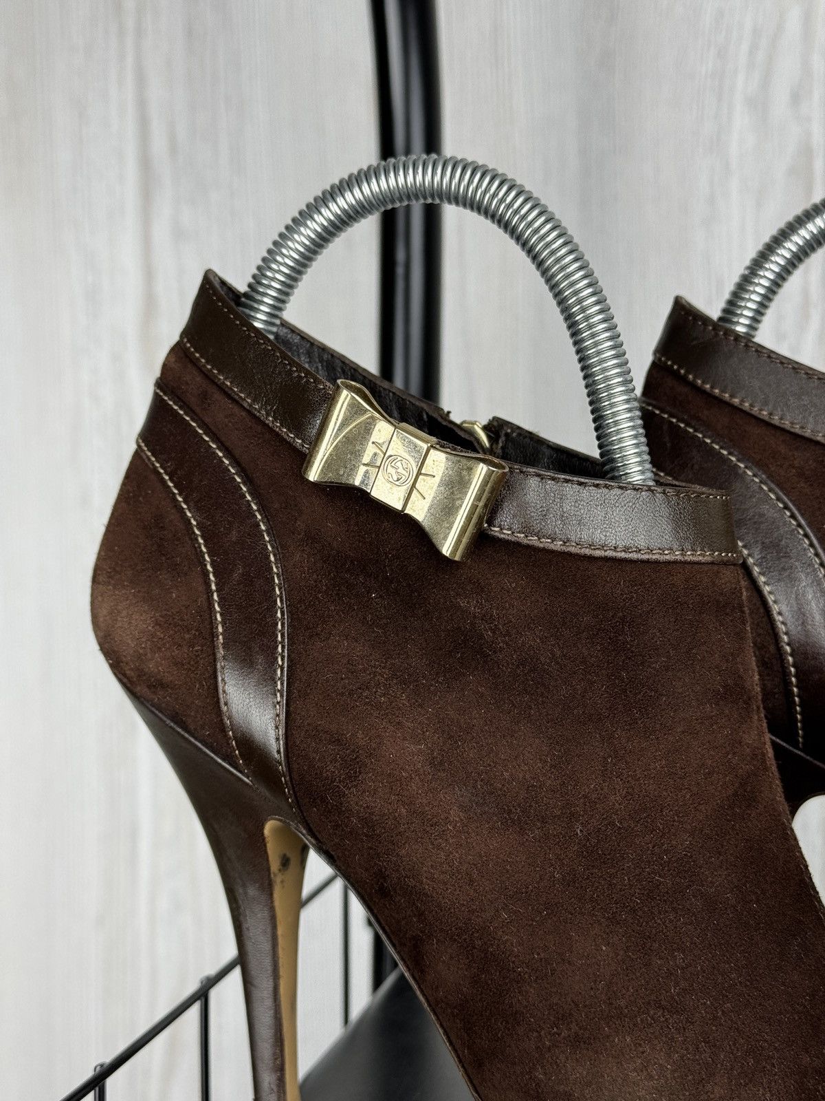 Gucci Gucci Interlocking G Logo Brown Suede Leather Heels Boots Size US 9.5 / IT 39.5 - 9 Thumbnail