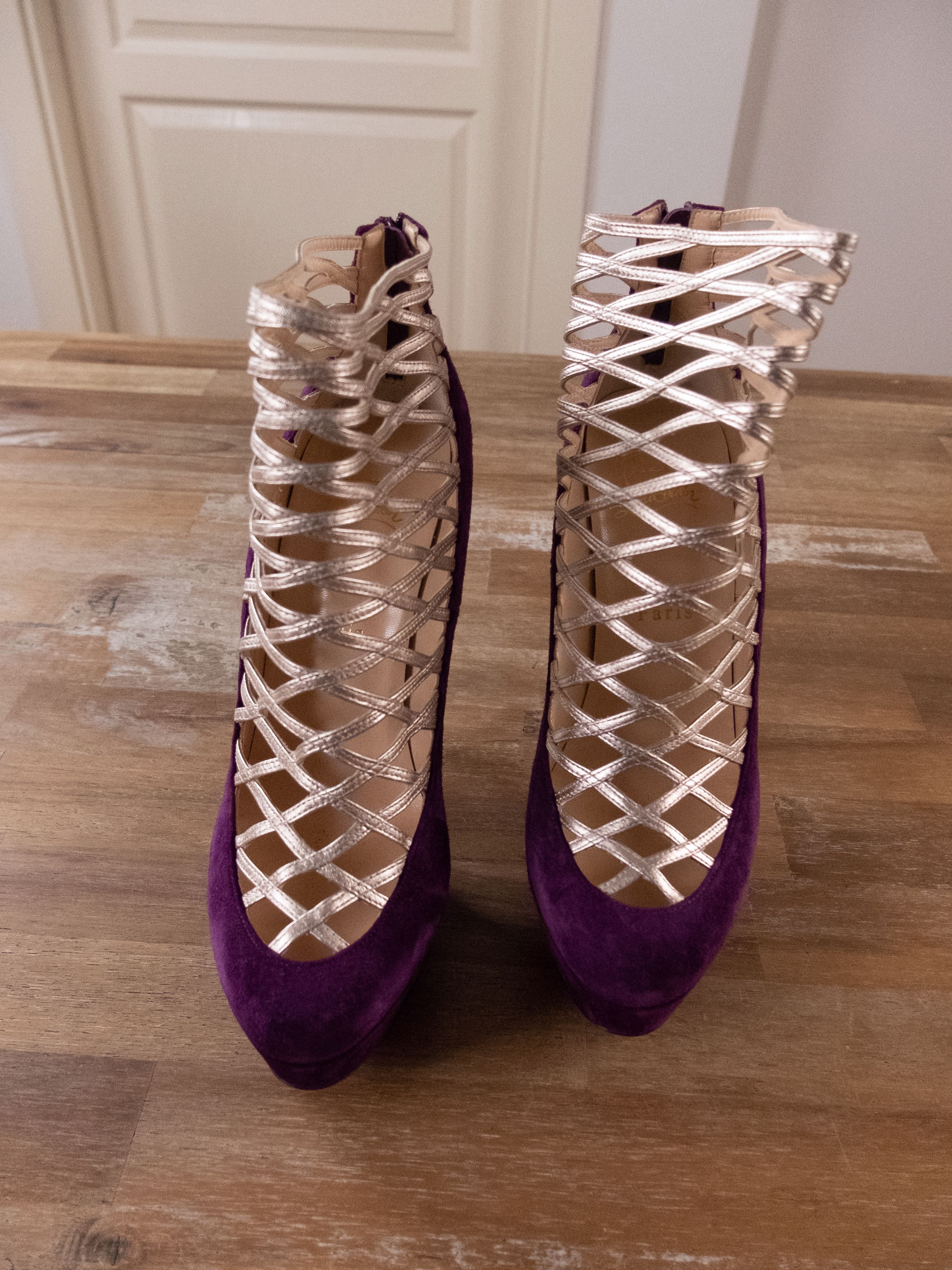 Christian Louboutin CHRISTIAN LOUBOUTIN Berlinissimo purple suede ankle boots 10 Size US 10 / IT 40 - 2 Thumbnail