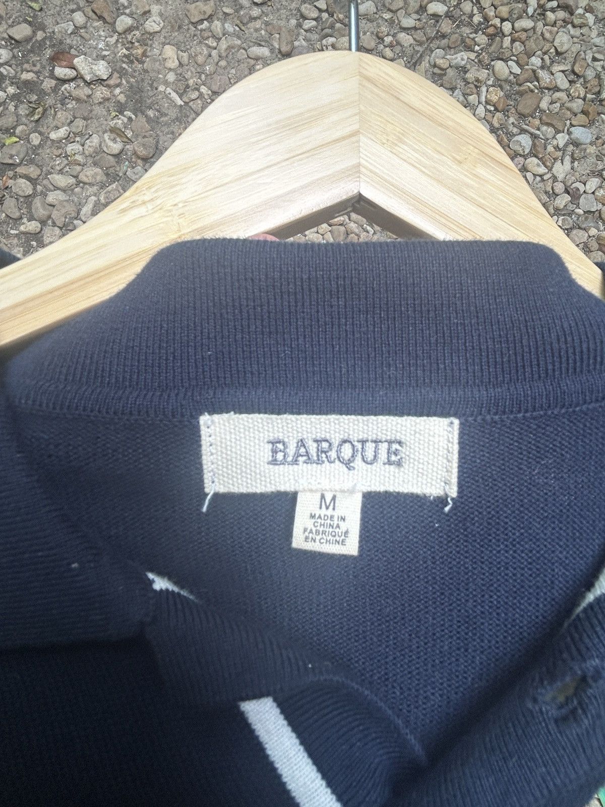 Barque Barque Navy/White Striped Fitted 2 Button Polo Size M Size US M / EU 48-50 / 2 - 3 Thumbnail