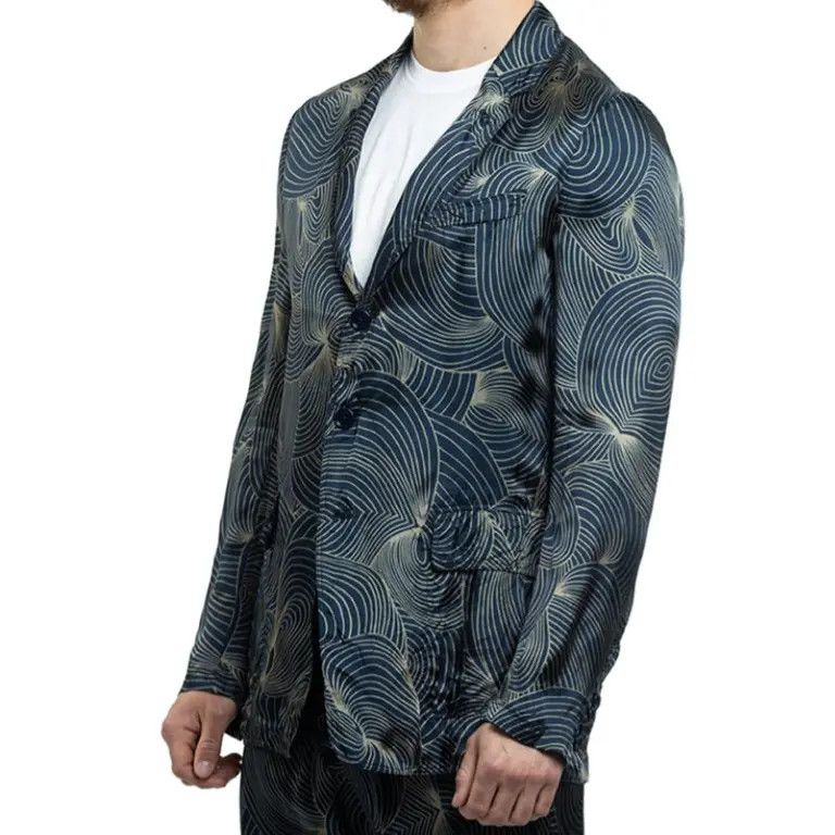 Dries Van Noten o1tko10426 Geometric Satin Light Blazer Jacket in Multicolor Size US M / EU 48-50 / 2 - 5 Thumbnail