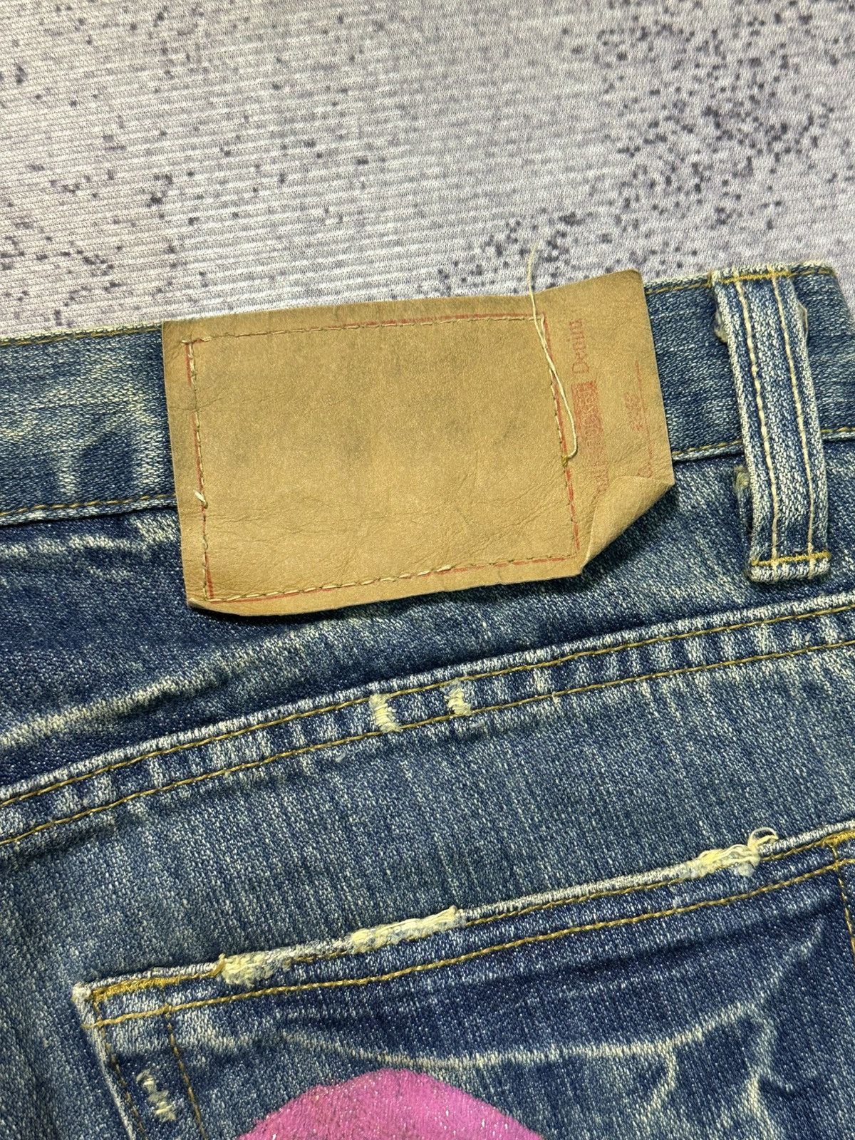 Kapital RERE Peace Distressed & Repaired Denim Y2k Style Size US 32 / EU 48 - 13 Thumbnail