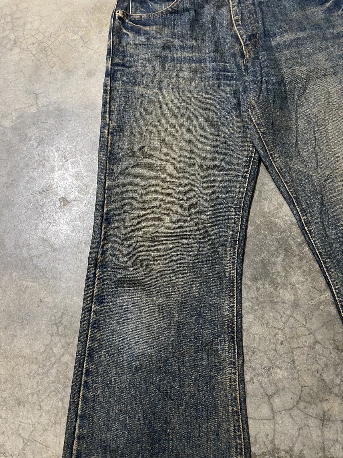 Japanese Brand Flare Jeans Japanese Bobson Mud Rusty Distressed Baggy Jeans Size US 31 - 4 Thumbnail