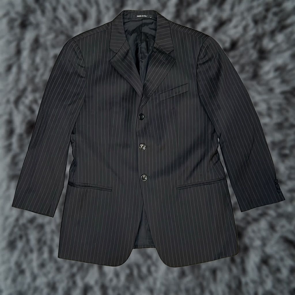 Armani Armani Collezioni Sport Coat Jacket - 40S Black Pinstripe Wool 2 Piece Mens Regular Size US XXS / EU 40 - 1 Thumbnail