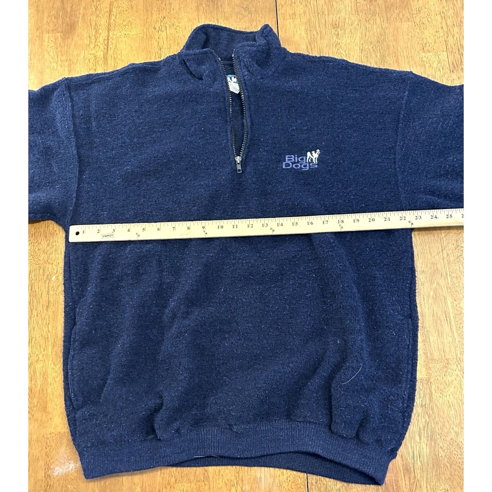 Big Dogs Big Dogs Vintage Fleece Pullover Sweatshirt Adult Large Navy Blue 1/4 Zip Dog Mens Size US L / EU 52-54 / 3 - 5 Thumbnail