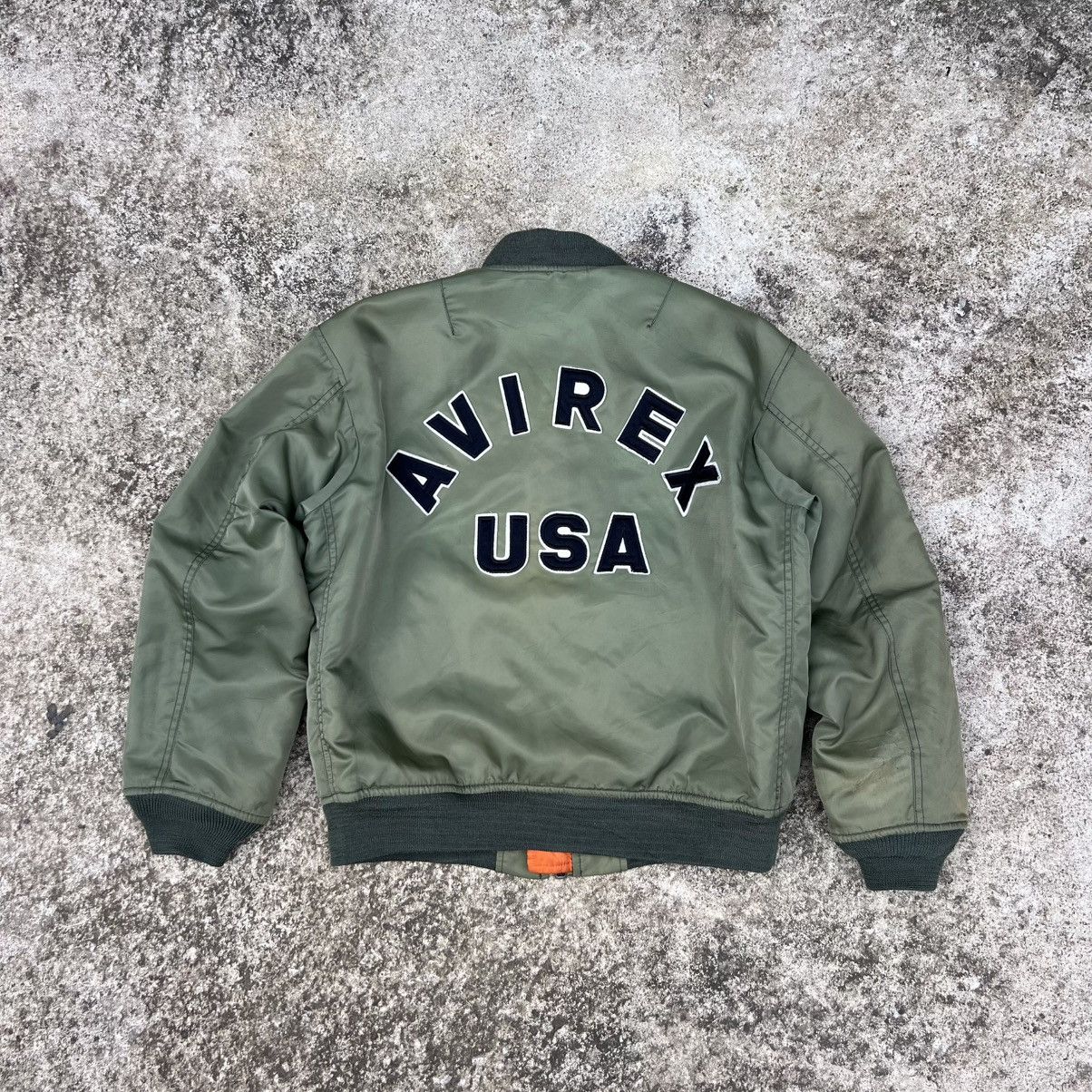 希少 80s AVIREX reversible MA-1 Jacket Vintage 80s Avirex Dragon Korean War MA-1 Olive Bomber