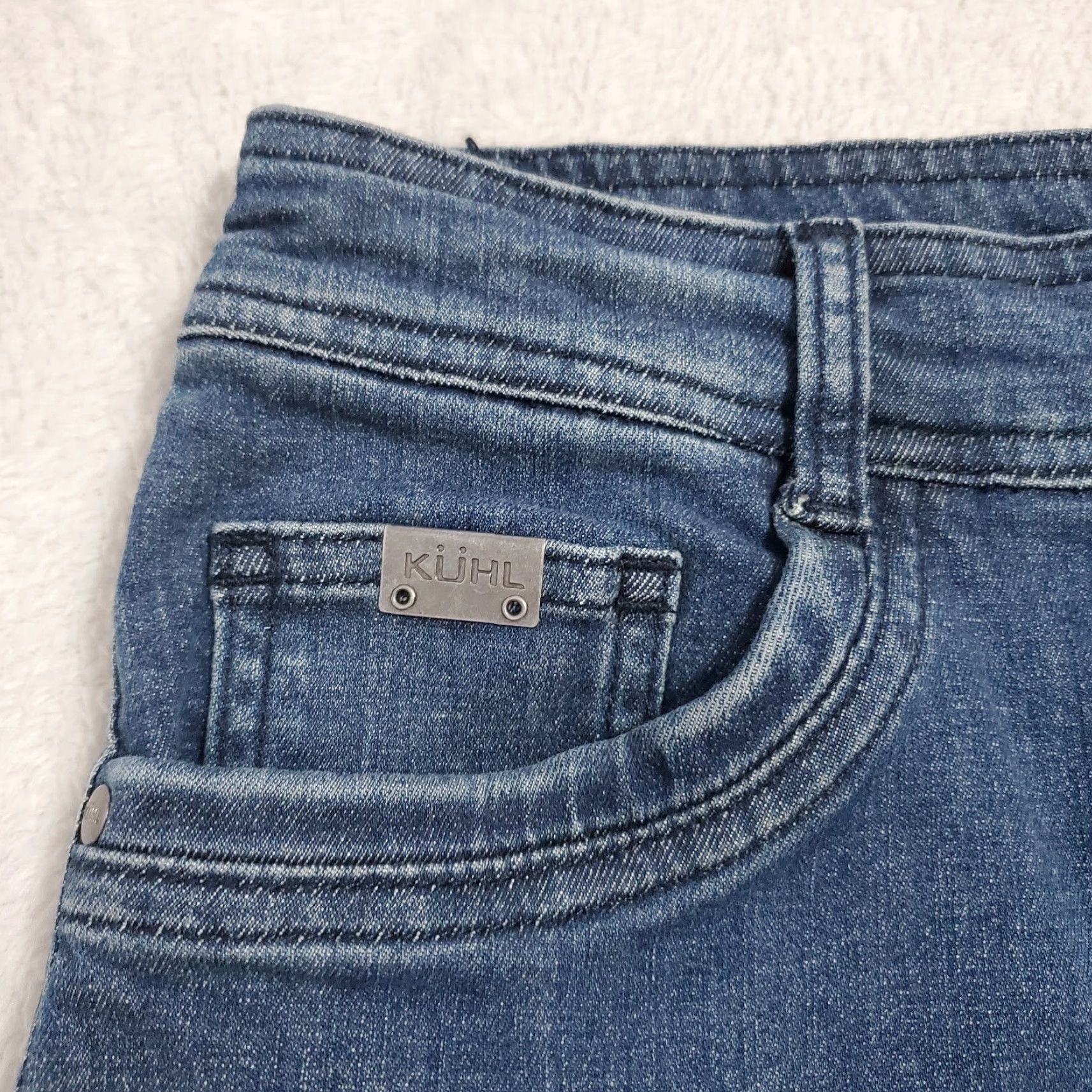 Vintage Kuhl Jeans Mens 32x30 Tapered Fit Indigo Dye Stretch Actual 31x26 Style 5201 Size US 32 / EU 48 - 4 Thumbnail