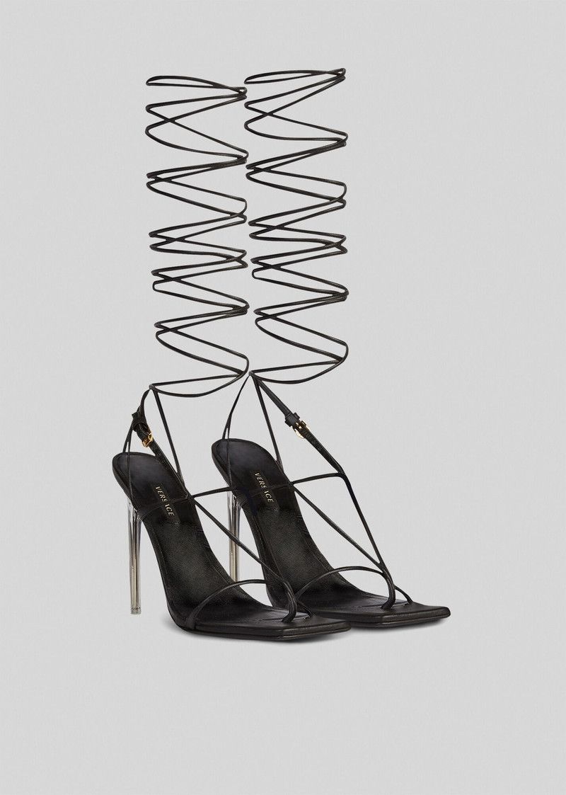 Versace o1y0226 Leather Sandals in Black Size US 10 / IT 40 - 2 Thumbnail