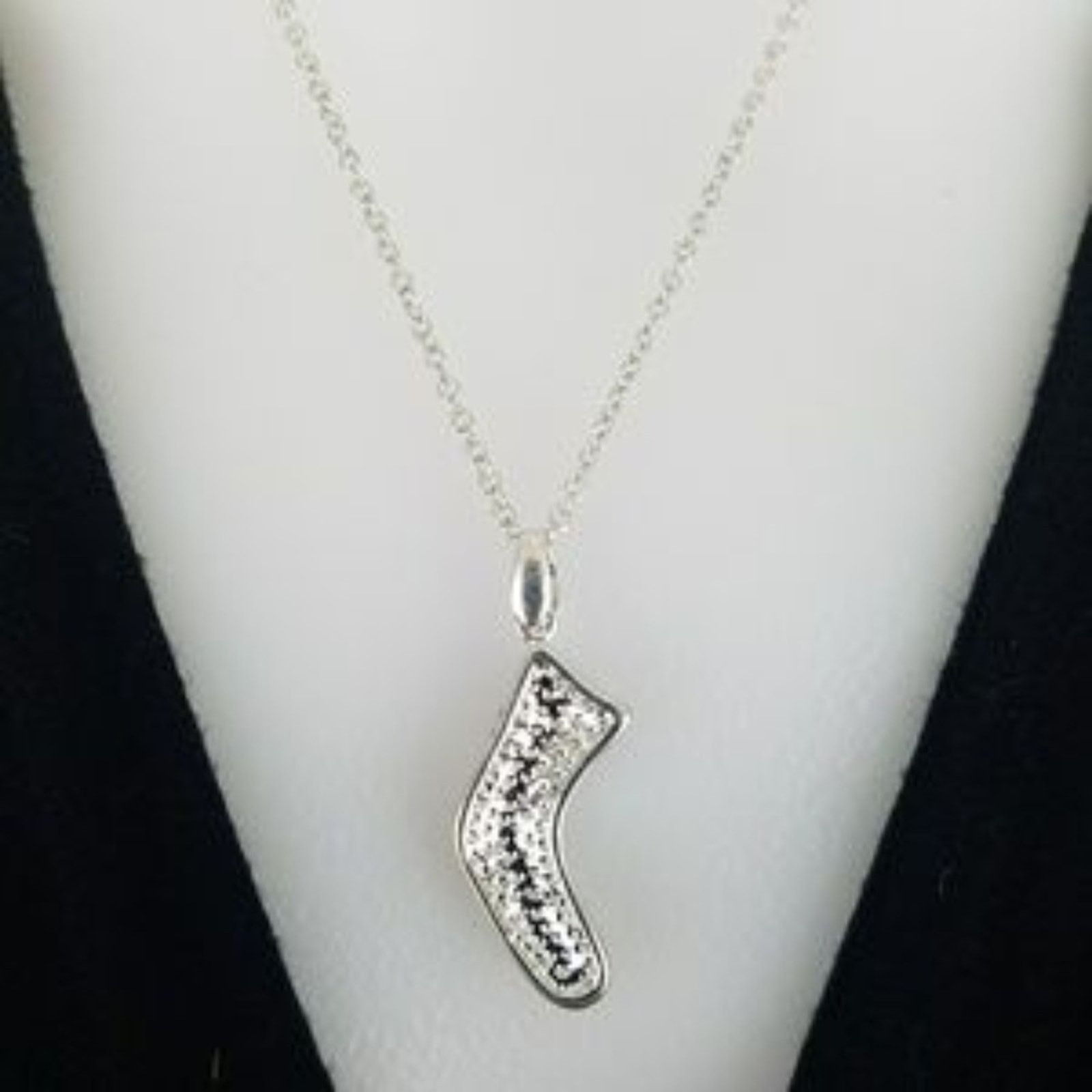 Other NEW Crystal Stocking White Gold Plated Christmas Necklace Size ONE SIZE - 6 Thumbnail