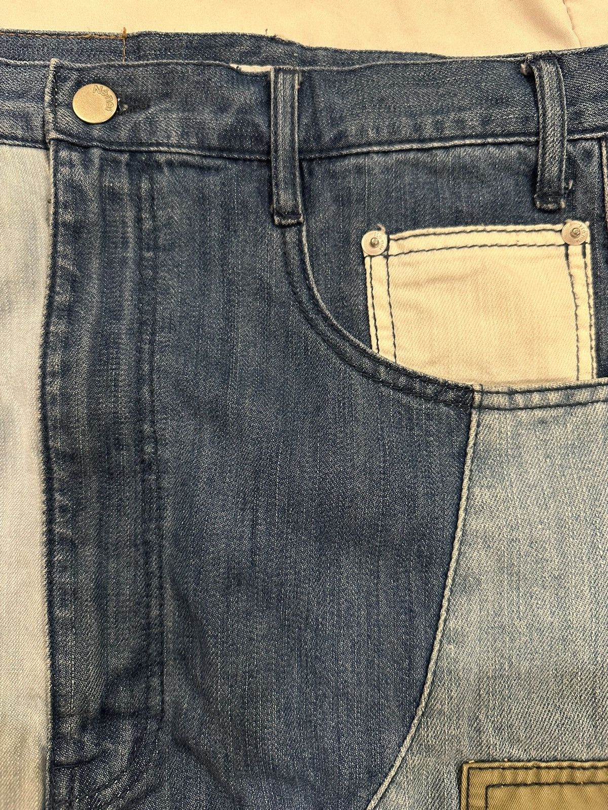 Ne Net Japanese Denim Patchwork Shorts