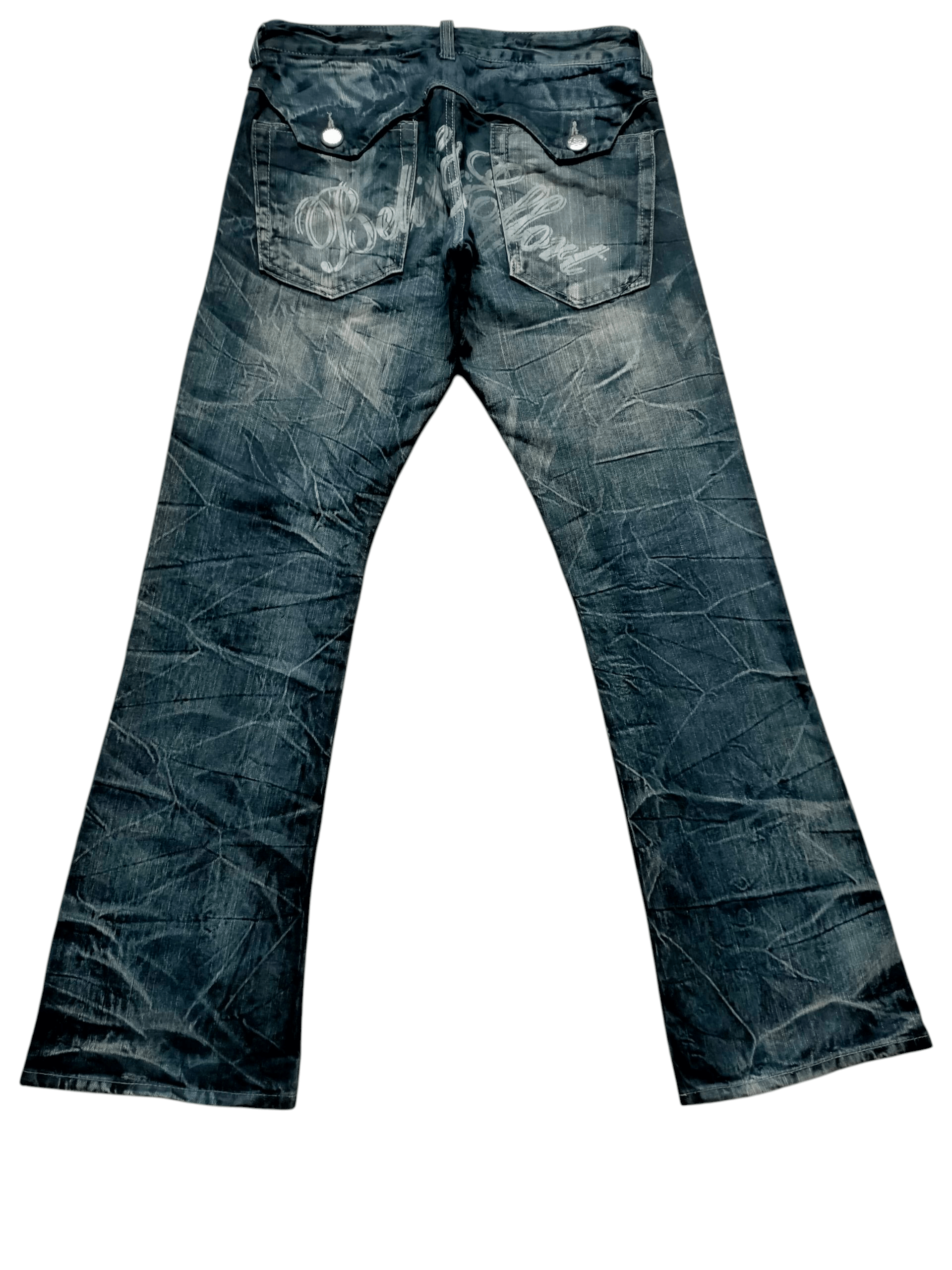 If Six Was Nine Flare Jeans Wild Life Embroidered Spider Boot cut denim Size US 33 - 2 Thumbnail