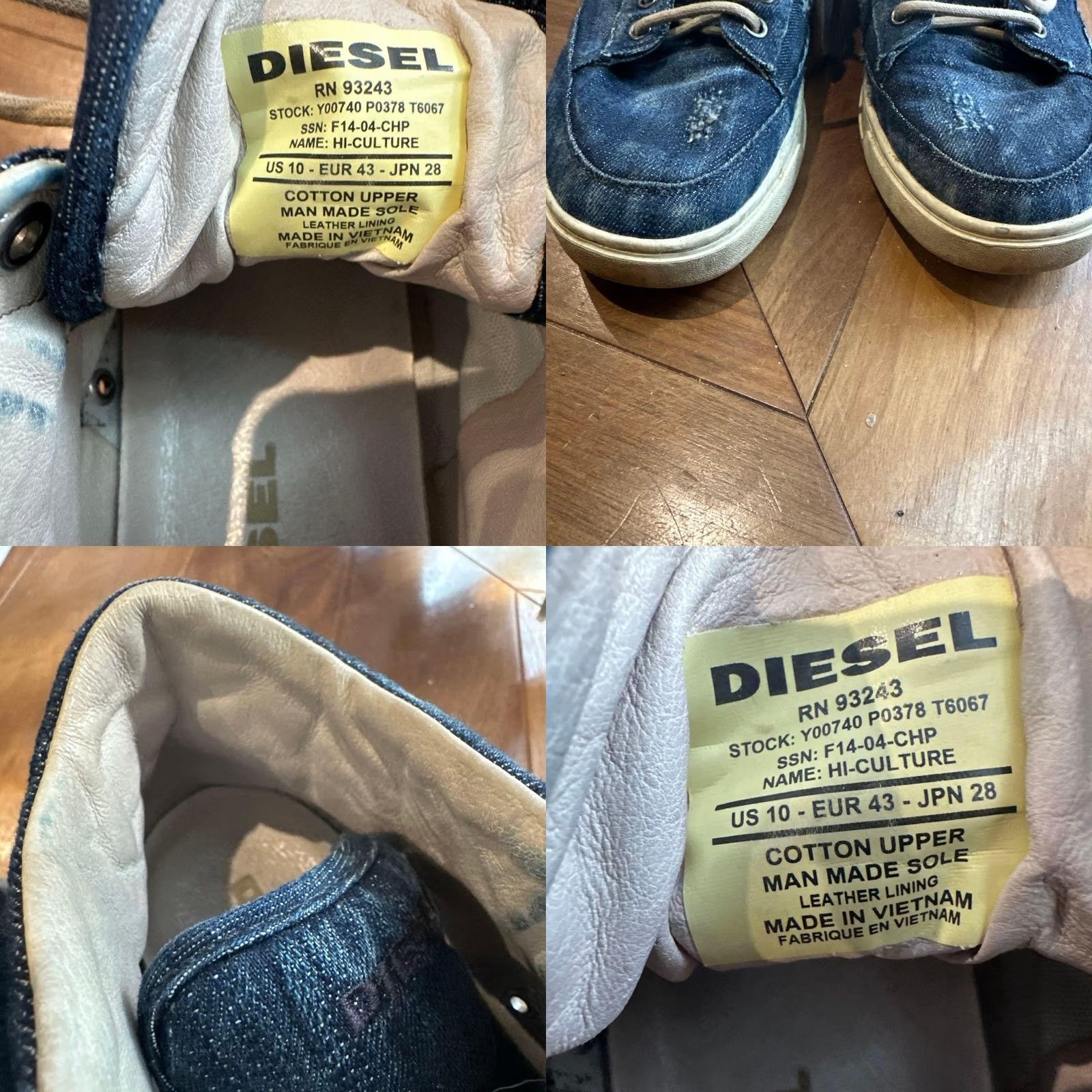 Diesel VINTAGE Diesel Luxury Italy Men Sneakers Denim Distressed finish High-Cut 10.0US 90s 00s Size US 10 / EU 43 - 8 Thumbnail