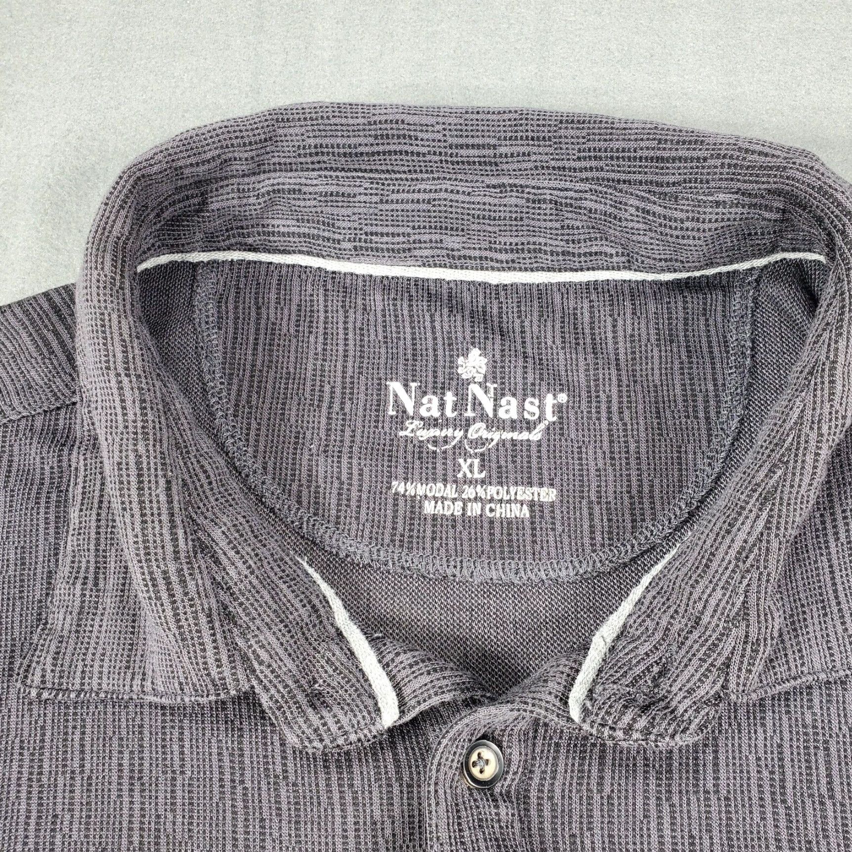 Nat Nast NAT NAST Luxury Originals Polo Shirt XL Dark Gray Print Golf Polo Shirt Men XL Gray/Nat Nast Luxury Originals Golf Polo Shirt Dark Gray Print Size US XL / EU 56 / 4 - 5 Thumbnail