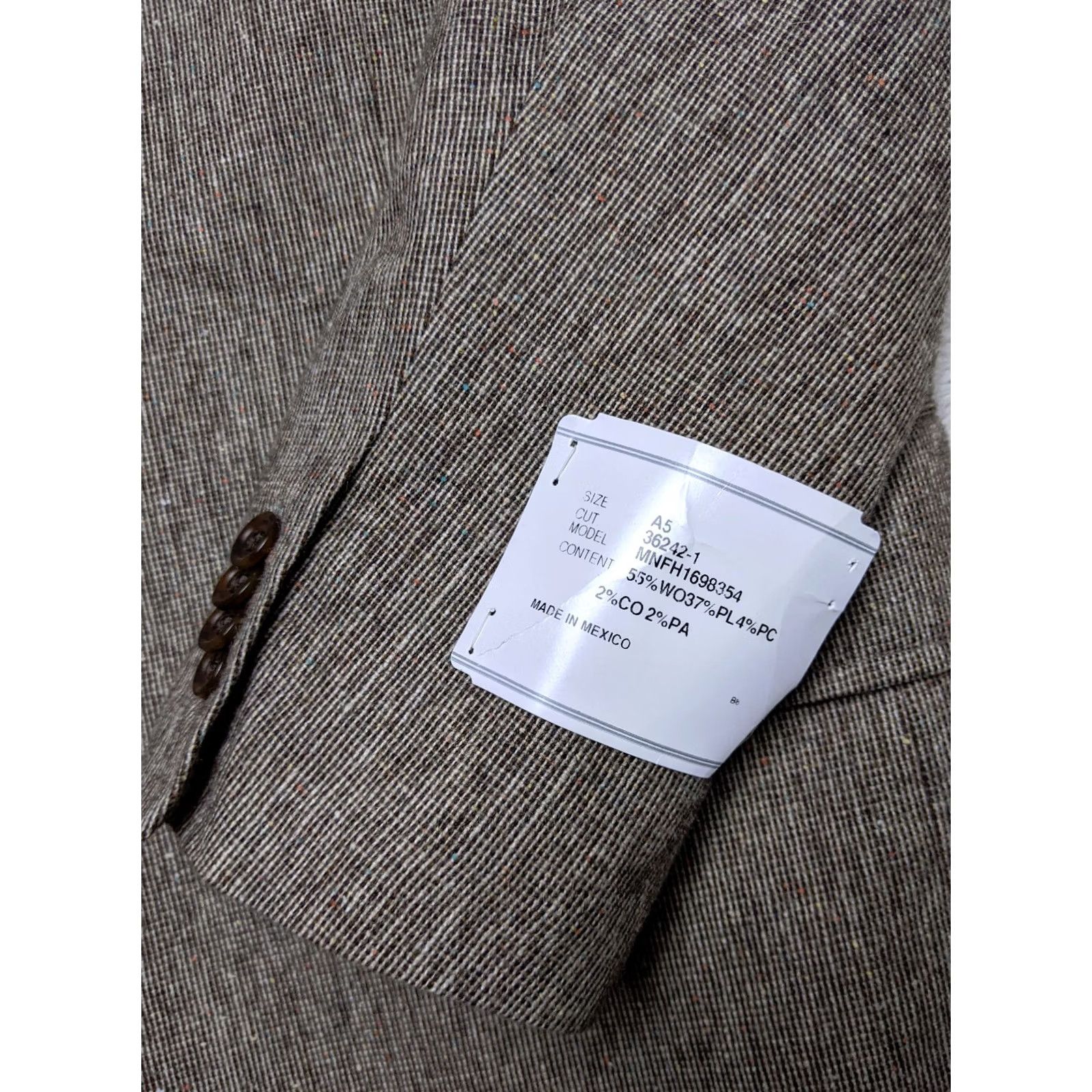 Lands' End Lands' End Mens Blazer Jacket Beige Wool Blend L Notch 2-Button Single-Breasted 4-Button Sleeve Unstructured SCoat Jacket Coat Size 42R - 2 Thumbnail