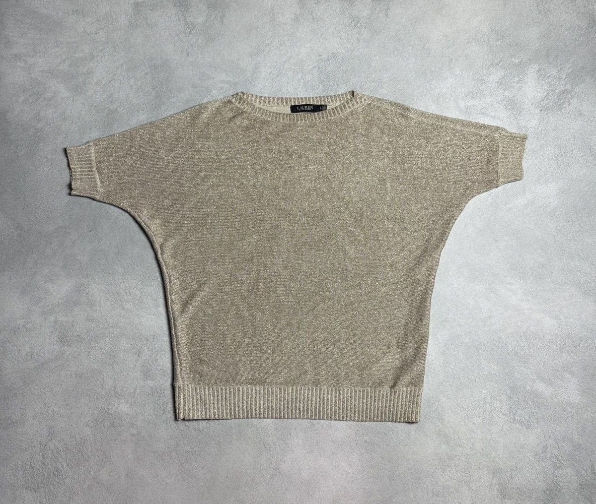 Lauren Ralph Lauren Lauren Ralph Lauren Black Label Knit Short Sleeve Sweater Size L / US 10 / IT 46 - 1 Thumbnail