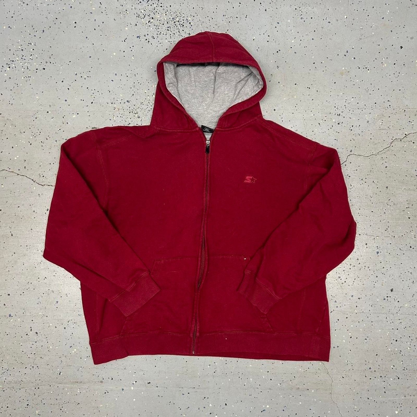 Starter Y2K Red Starter zip-up hoodie Size US XL / EU 56 / 4 - 1 Thumbnail