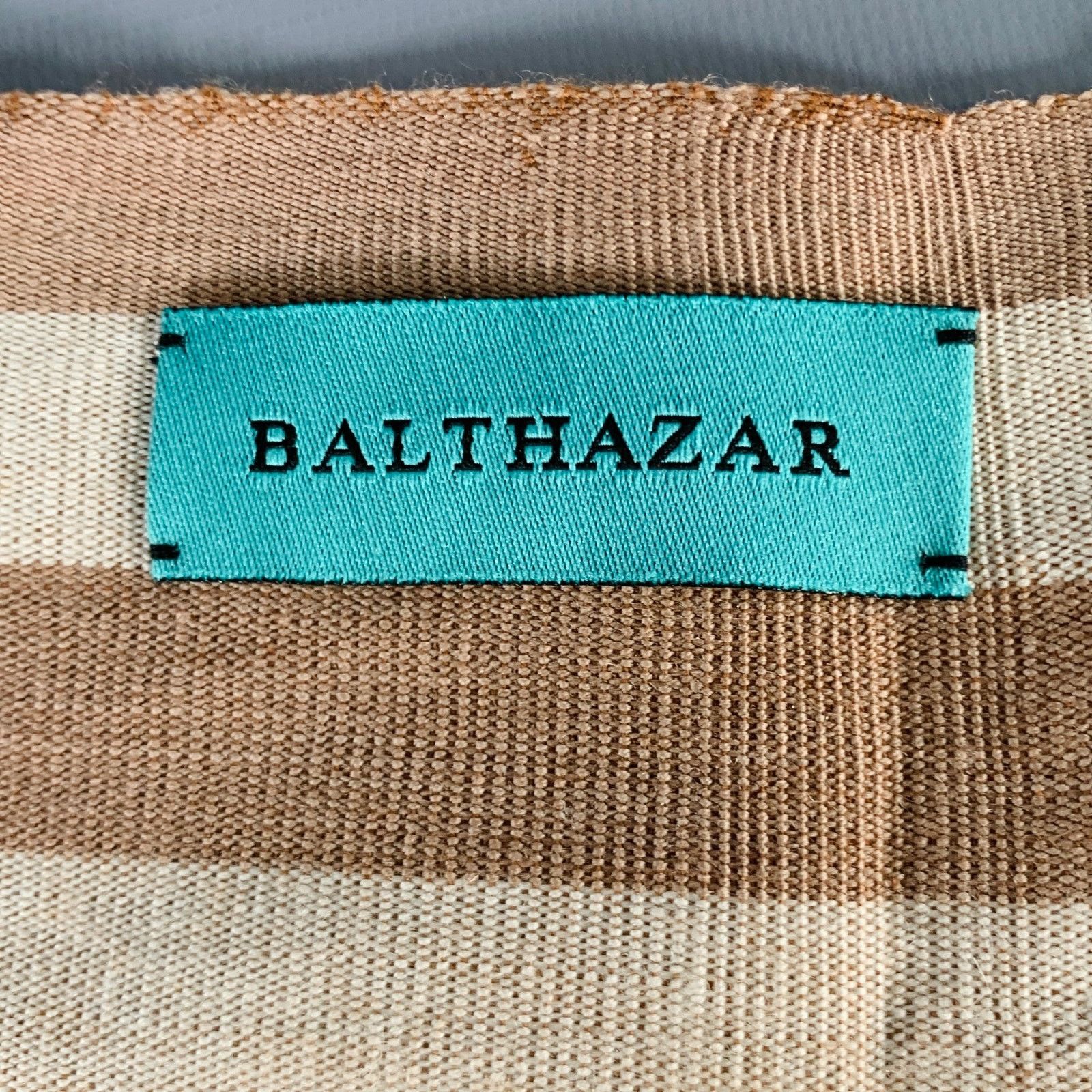 Other BALTHAZAR Brown Cream Stripe Crochet Fringe Scarf Size ONE SIZE - 4 Thumbnail