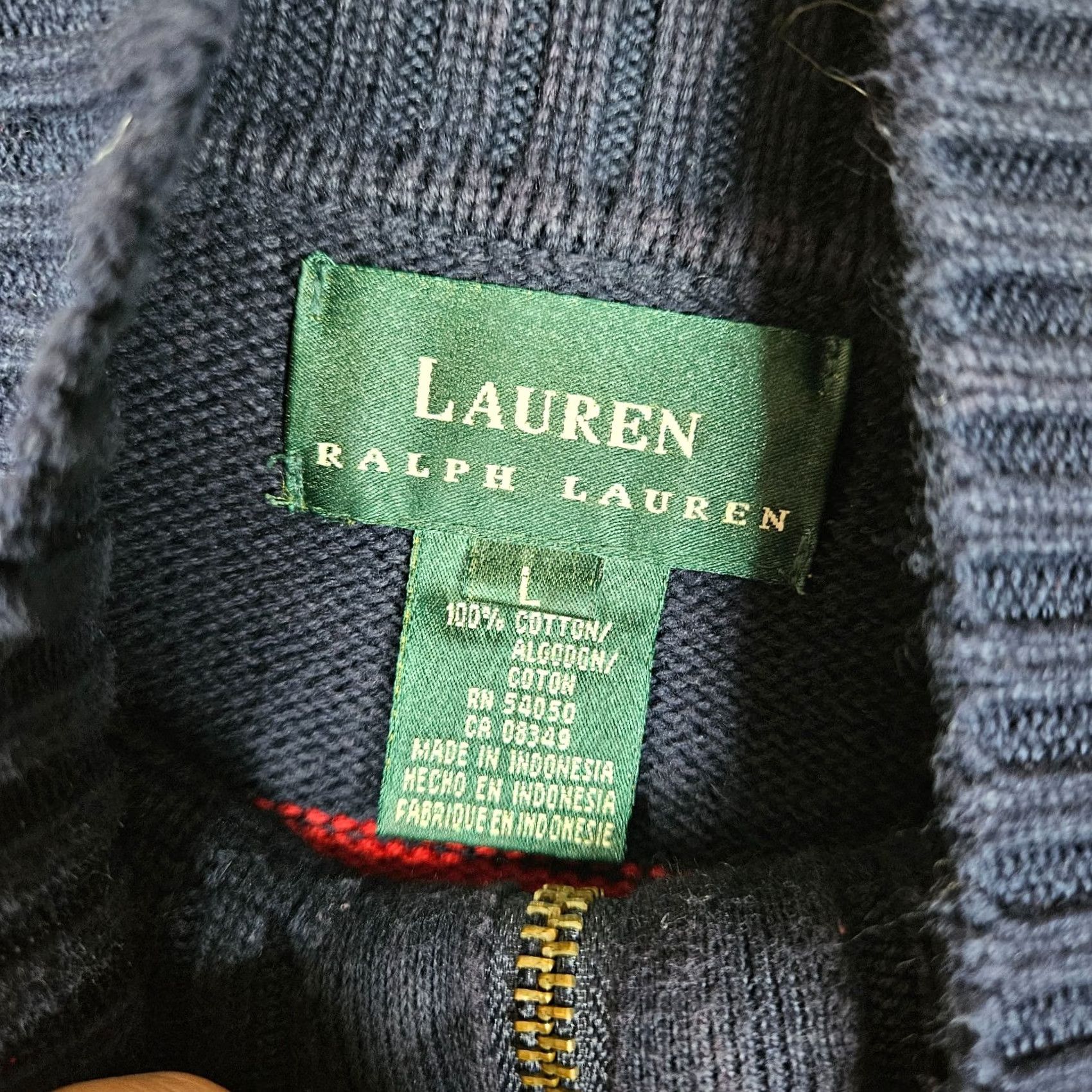 Ralph Lauren Lauren Ralph Lauren Sweatshirt Cardigan Striped Knit Long Sleeve Sz L Red Blue Women's Size L / US 10 / IT 46 - 3 Thumbnail