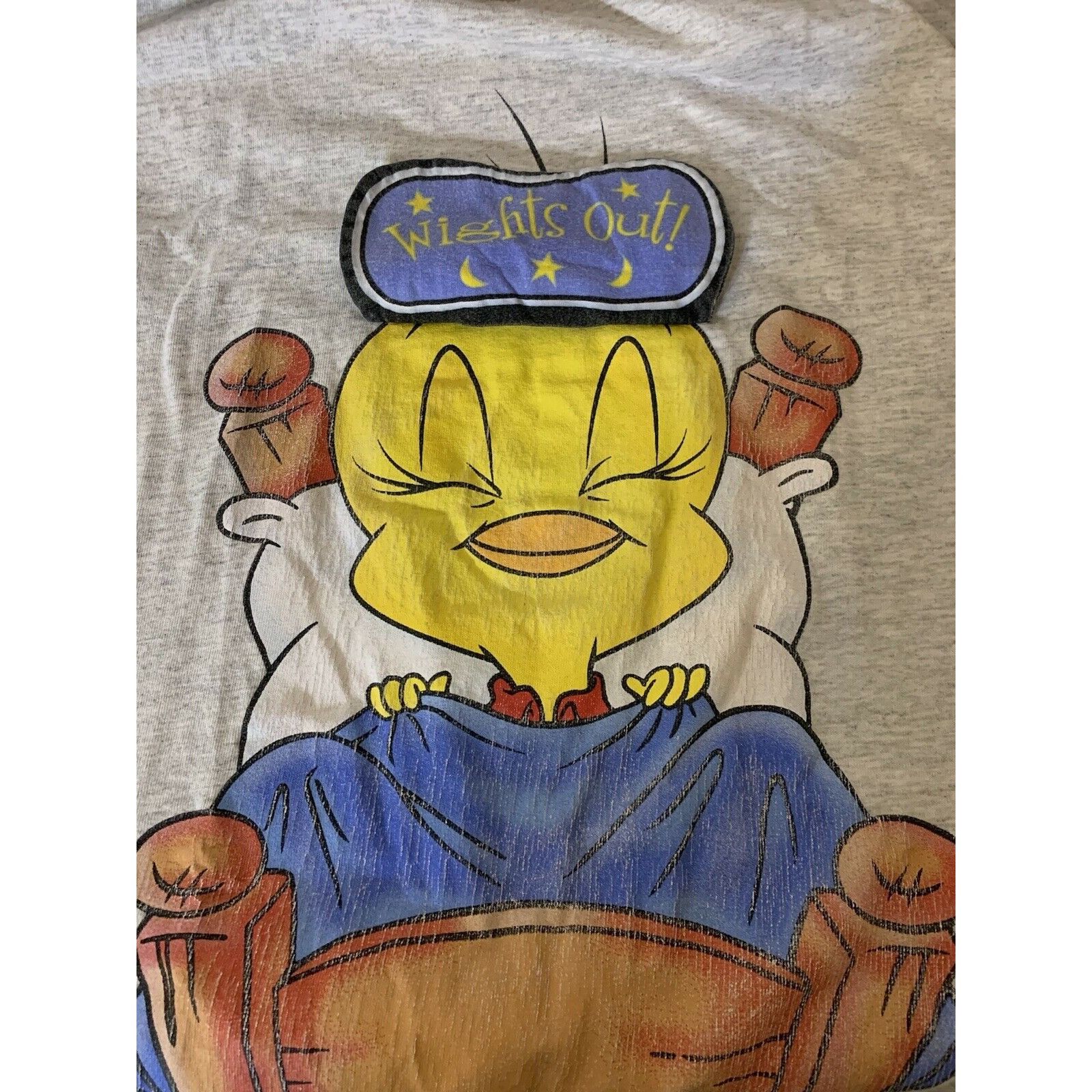 Vintage Vtg Tweety Bird T ShIrt Wights Out 1999 Looney Tunes Warner Size US XL / EU 56 / 4 - 1 Thumbnail