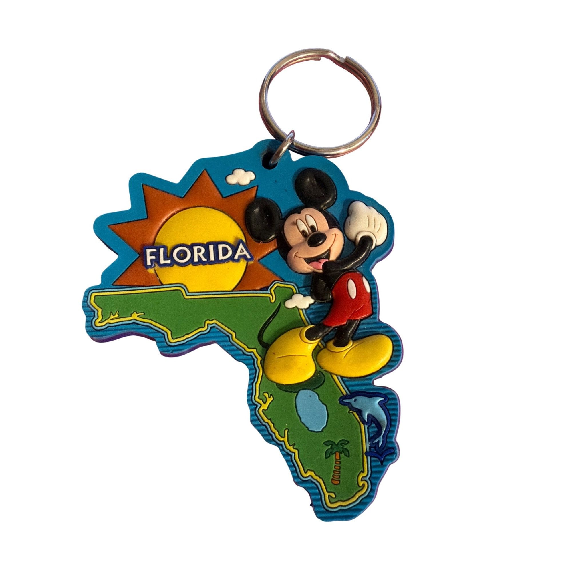 Disney Disney Florida Map Mickey Mouse Rubber Keychain Lasercut Sun Size ONE SIZE - 1 Thumbnail