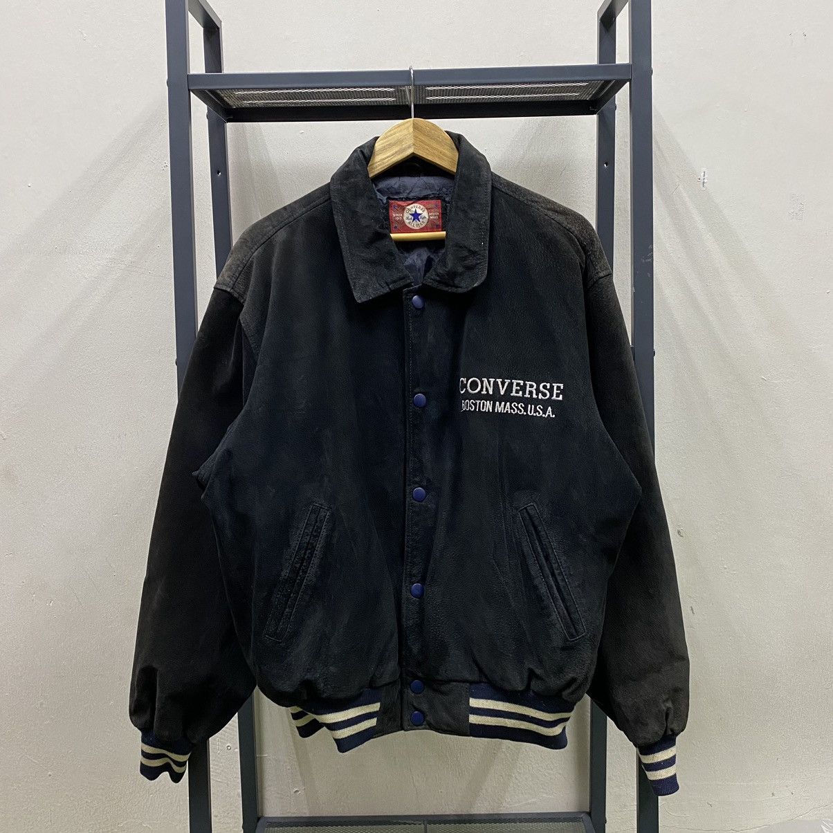 Converse × Vintage Vintage Converse Chuck Taylor Pig Skin Varsity Jacket Size US L / EU 52-54 / 3 - 2 Thumbnail