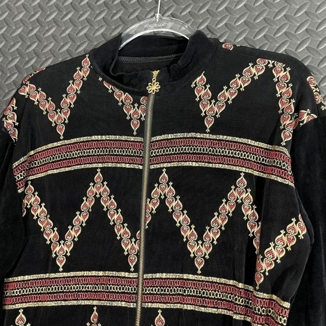 Vintage VINTAGE a.n.a Jacket Black Silk Blend Full Zip Light Geometric Pattern Made In Korea L Size US L / EU 52-54 / 3 - 4 Thumbnail