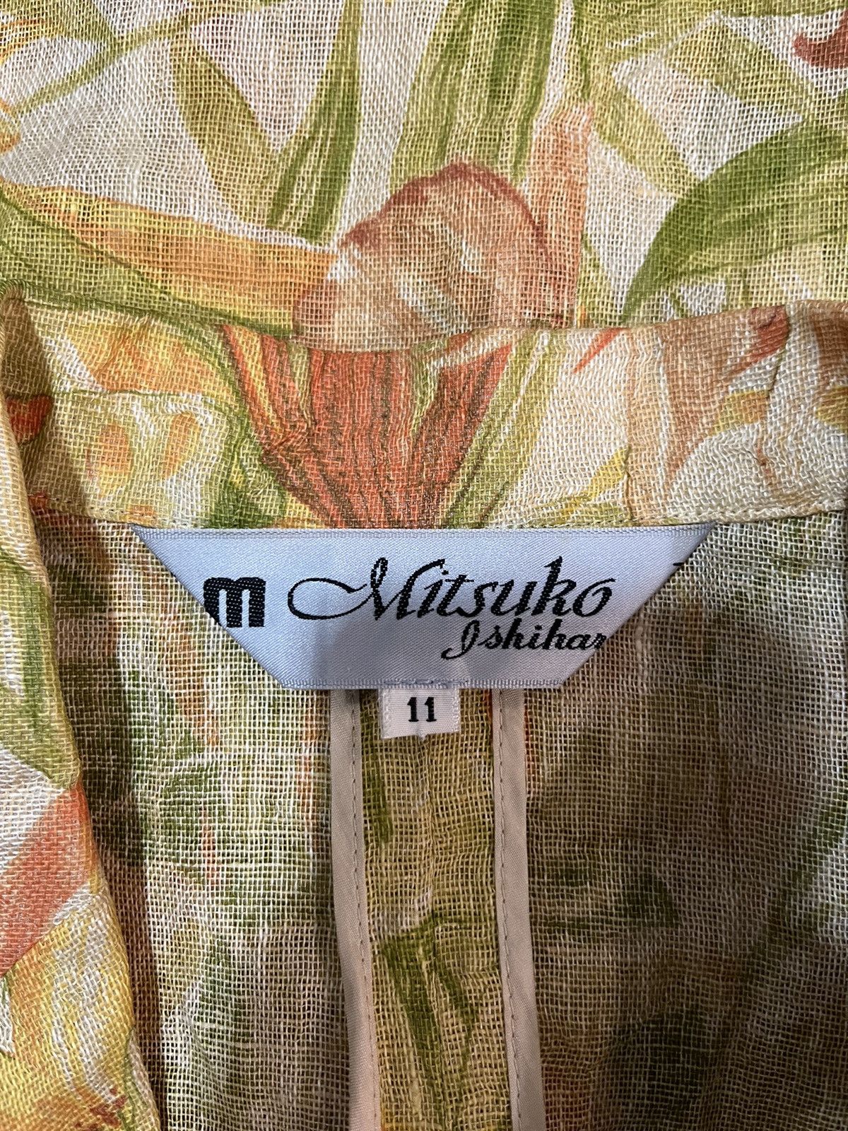 Designer × Japanese Brand Mitsuko Ishihara Floral Pattern Linen Blazer Size L / US 10 / IT 46 - 5 Thumbnail
