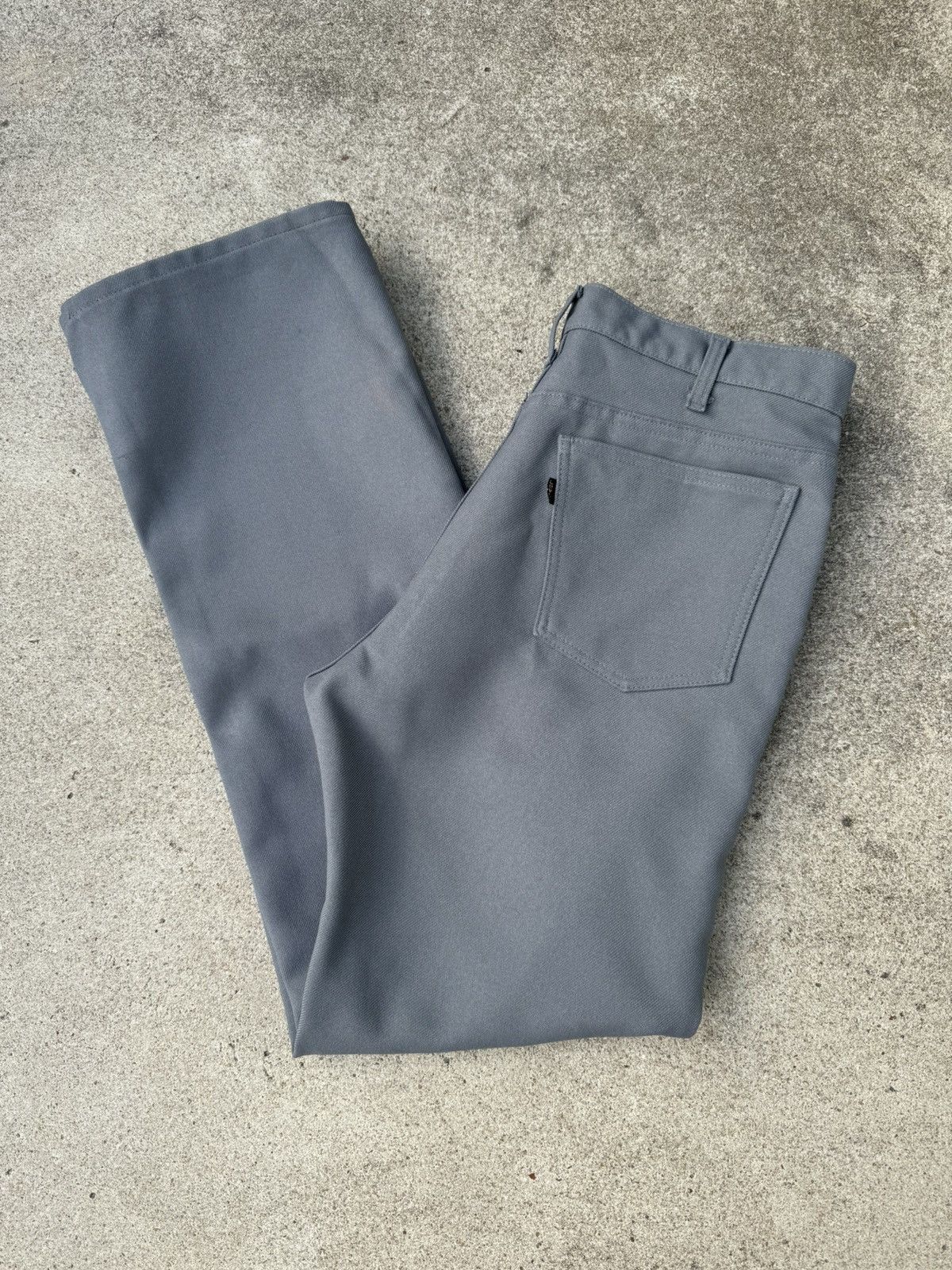 Levi's × Vintage Vtg 70’s Levi’s 517 Flare Bootcut Polyester Gray Pants 35x31 Size US 35 - 1 Thumbnail