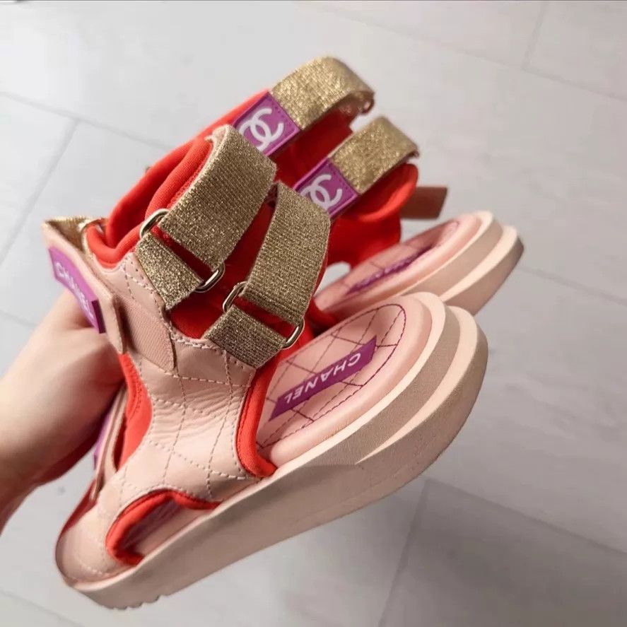 Chanel CHANEL Women's Authentic Sandals 37.5 Size US 7 / IT 37 - 2 Thumbnail