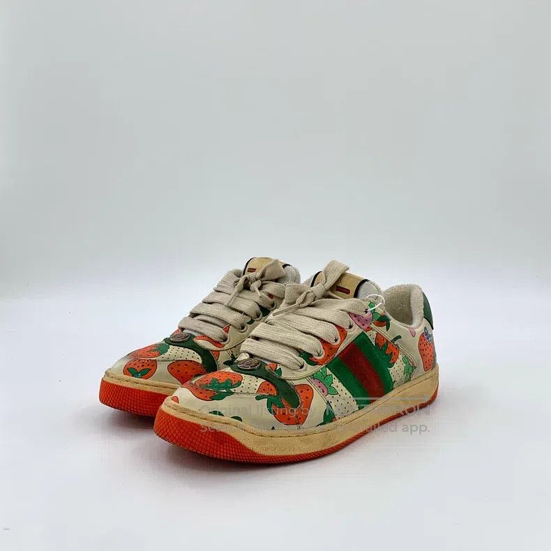 Gucci Gucci Screener colour-matched strawberry print lacing casu Size US 5.5 / IT 35.5 - 1 Thumbnail