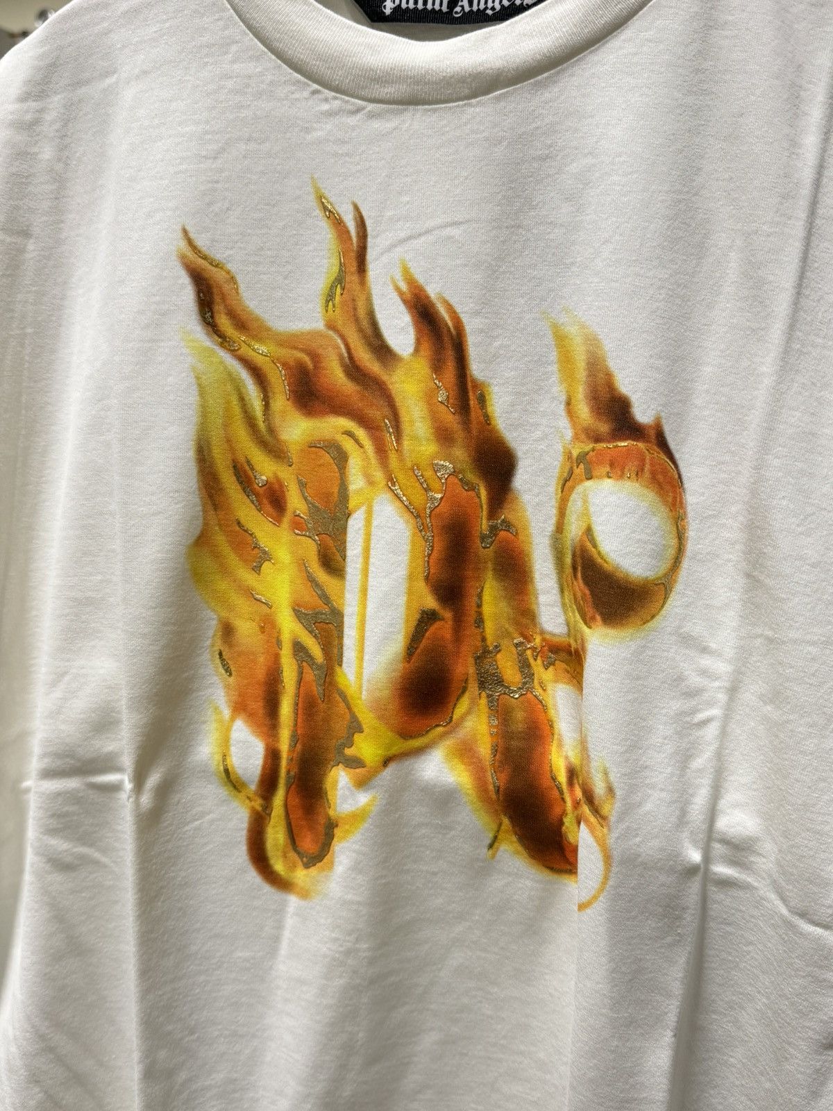 Palm Angels Palm Angels Burning Logo T-Shirt NEW 475$ Size US XL / EU 56 / 4 - 2 Thumbnail
