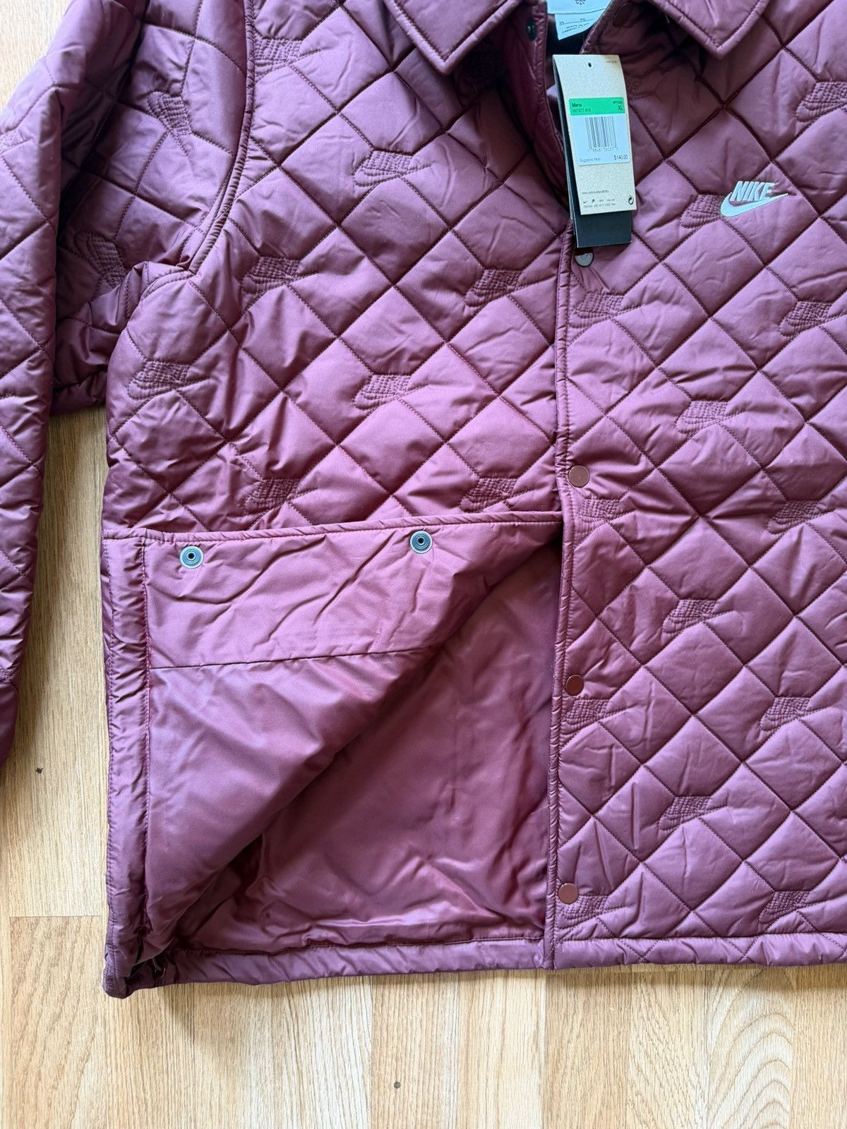 Nike Nike Quilted Coat All-over Logo Size US XL / EU 56 / 4 - 4 Thumbnail