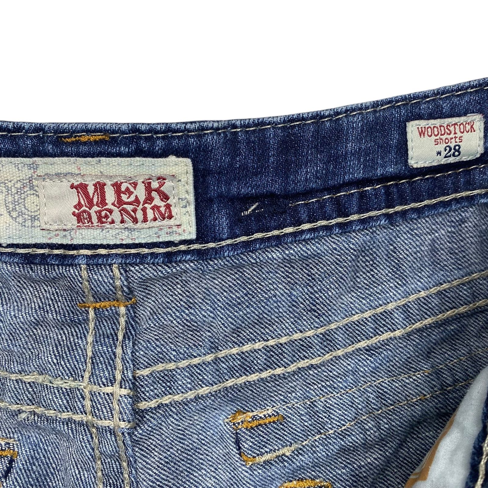 Mek Denim VTG Y2K Mek Denim Distressed Embroidered Jean Shorts Size 28" / US 6 / IT 42 - 13 Thumbnail