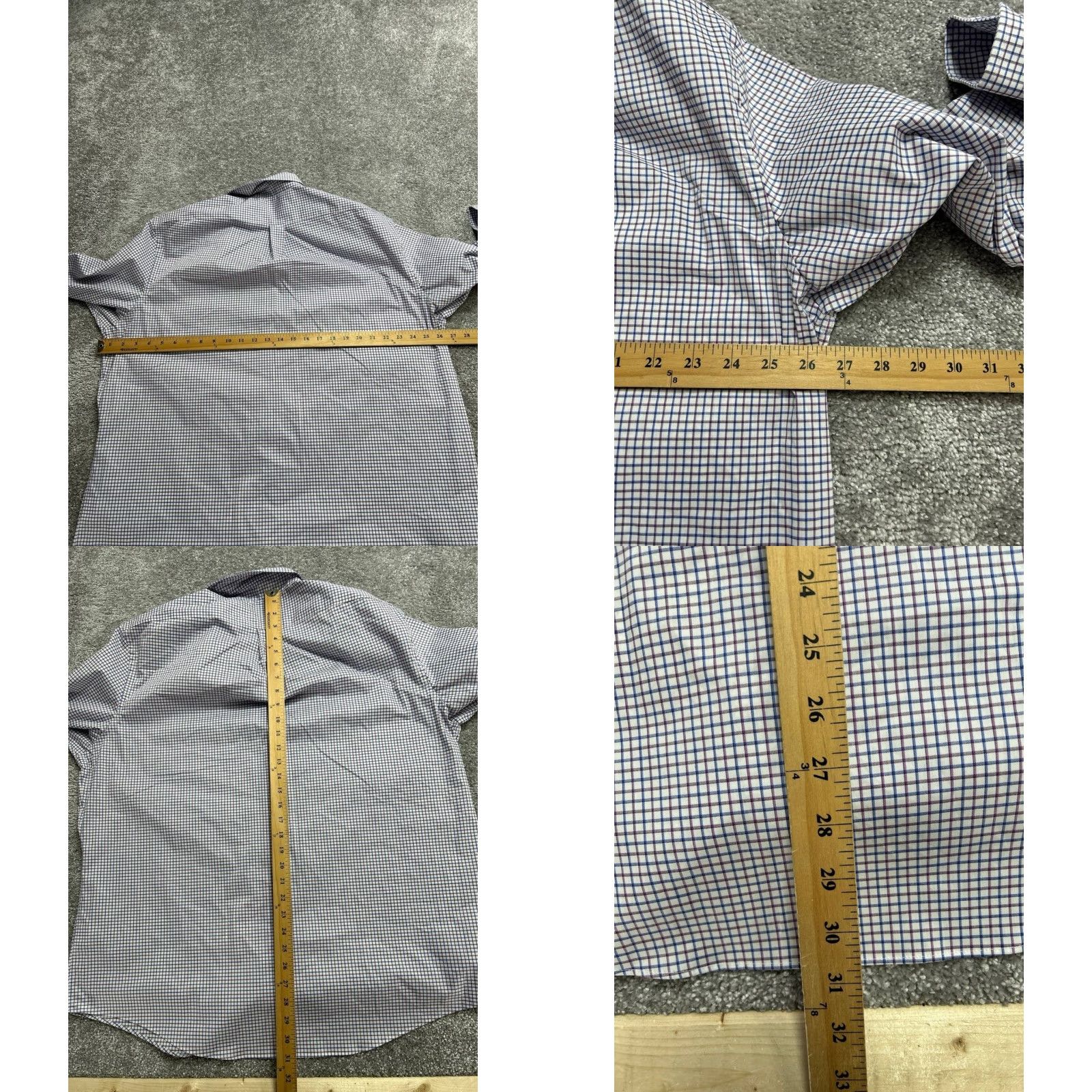 Ralph Lauren Lauren Ralph Lauren Dress Shirt Men 18 Purple Plaid Regular Fit Wrinkle Free New Size 48R - 8 Thumbnail