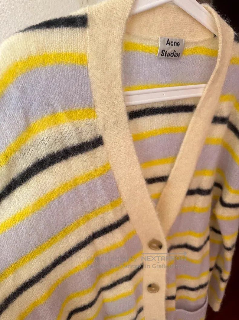 Acne Studios Acne Studios Light yellow striped color-block alpaca wool Size XS / US 0-2 / IT 36-38 - 2 Thumbnail