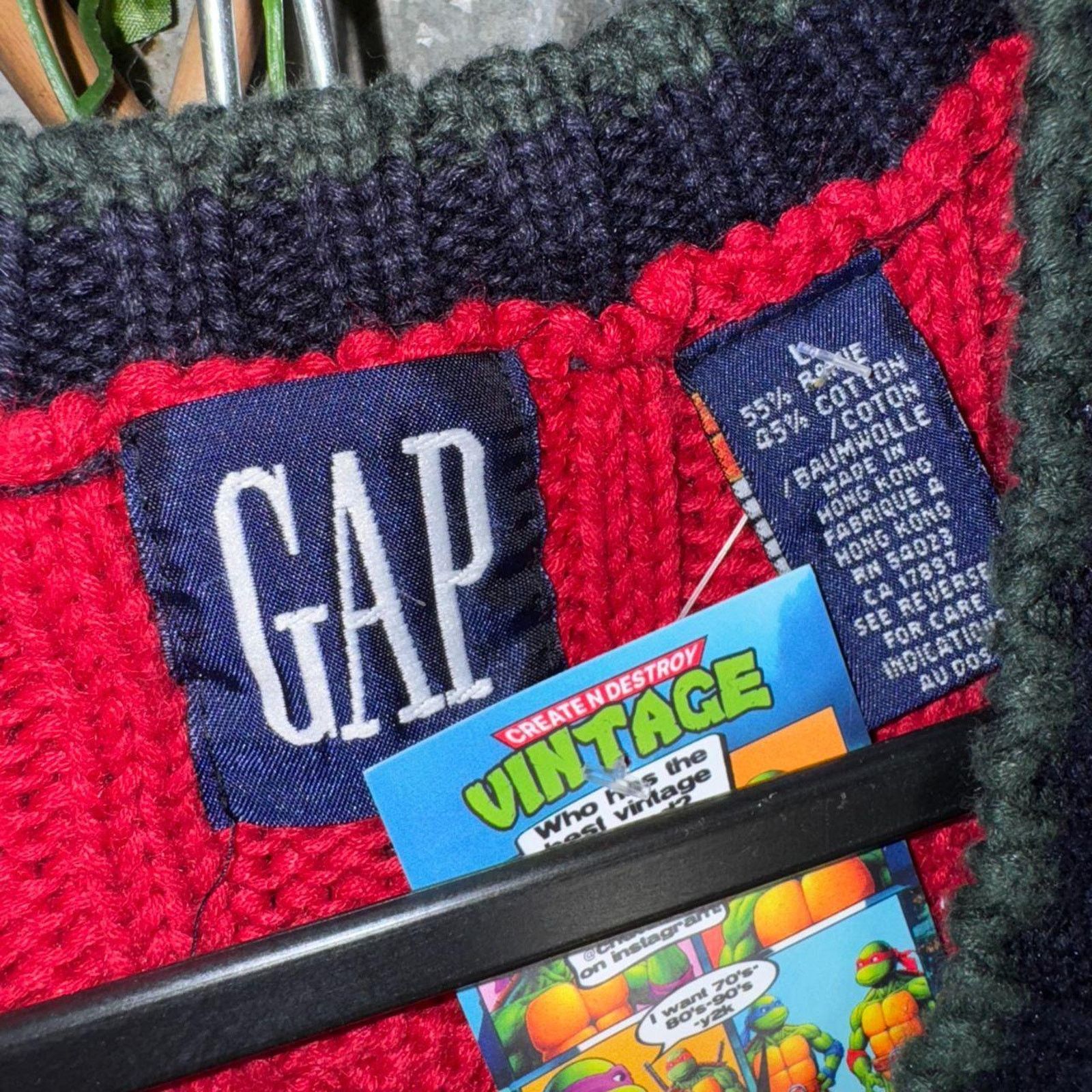 Gap Vintage y2k gap 1990s 00s fisherman knit sailor sweater vest Size US L / EU 52-54 / 3 - 3 Thumbnail